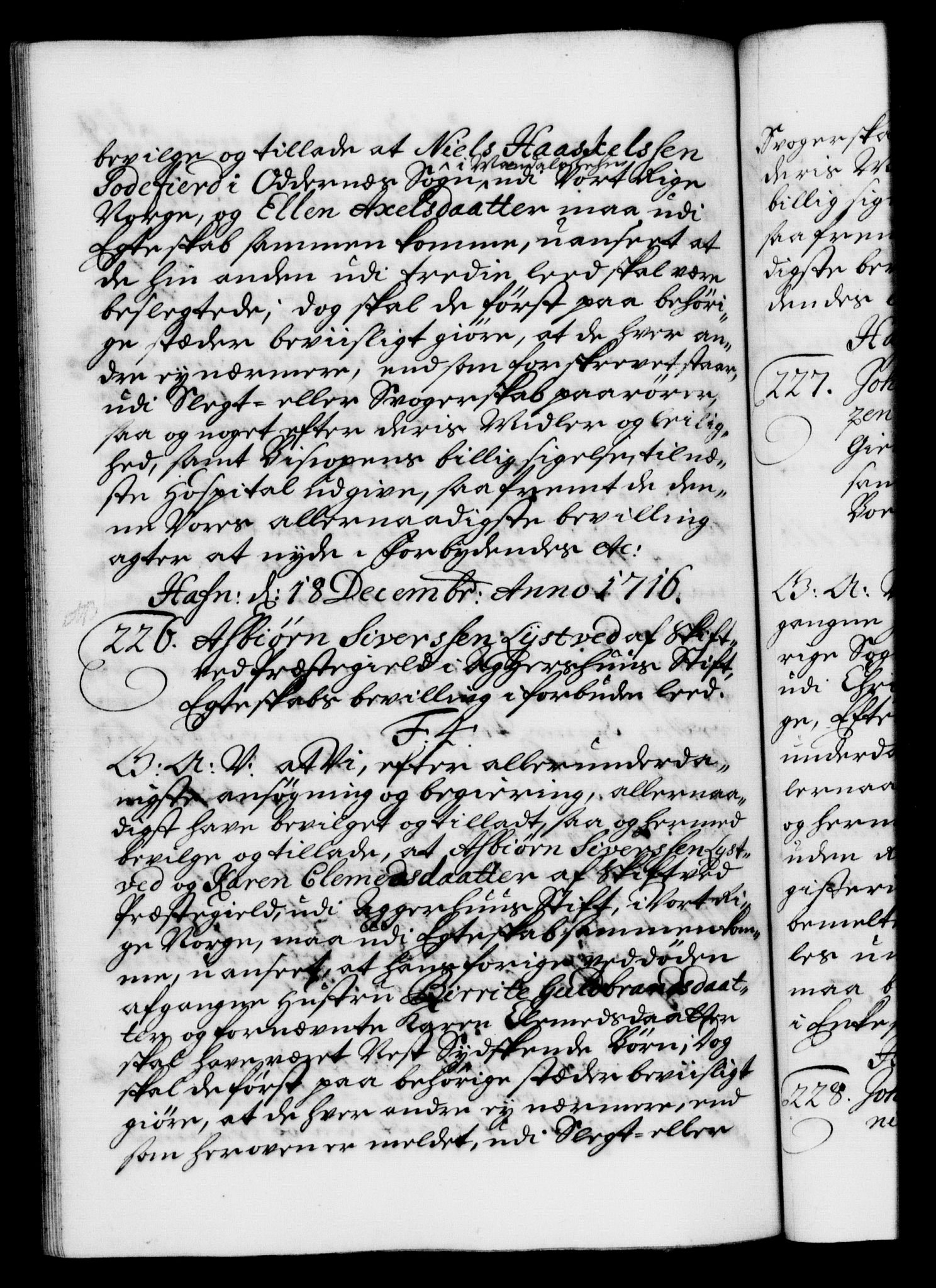 Danske Kanselli 1572-1799, AV/RA-EA-3023/F/Fc/Fca/Fcaa/L0022: Norske registre, 1716-1719, p. 109b