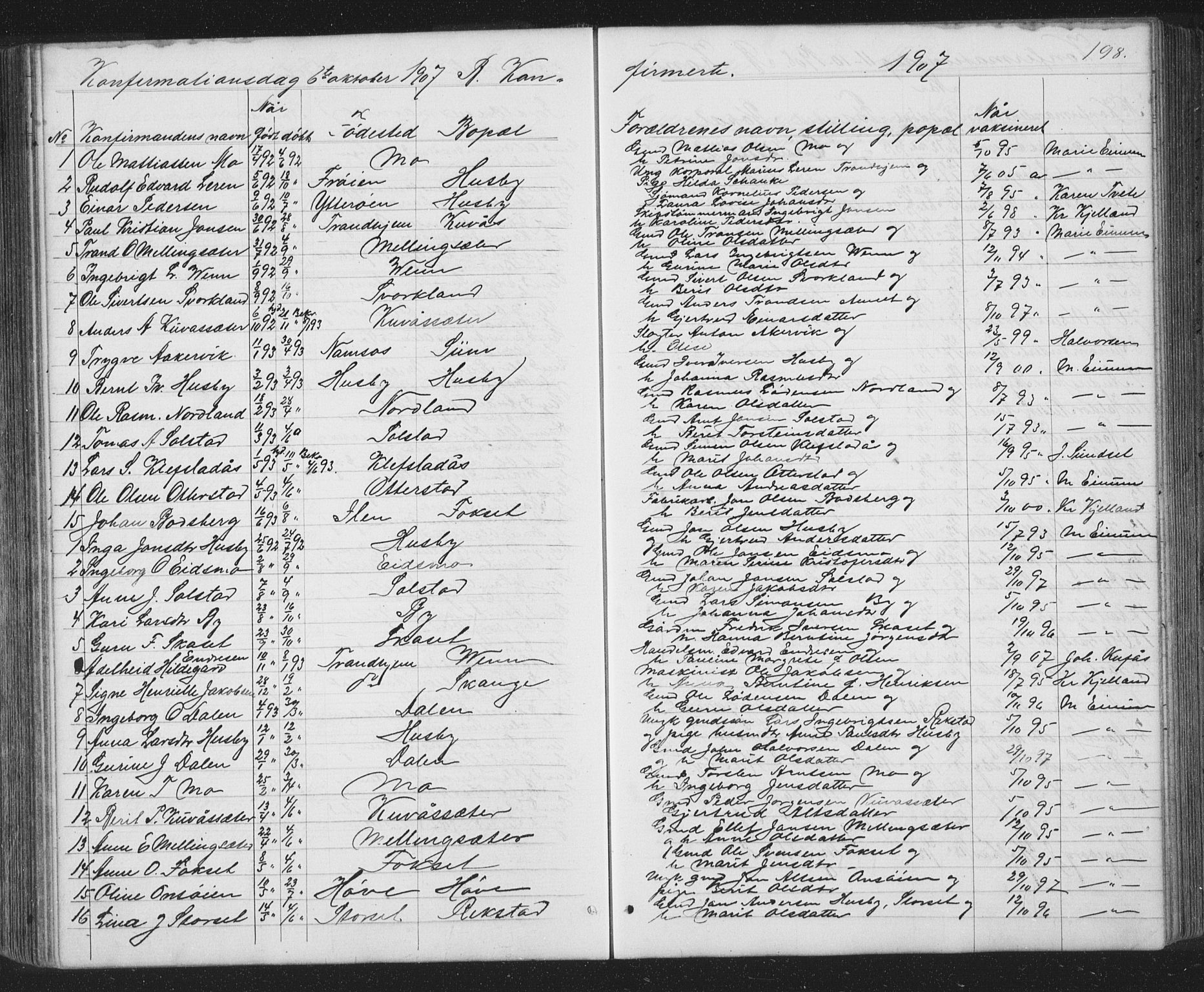 Ministerialprotokoller, klokkerbøker og fødselsregistre - Sør-Trøndelag, SAT/A-1456/667/L0798: Parish register (copy) no. 667C03, 1867-1929, p. 198