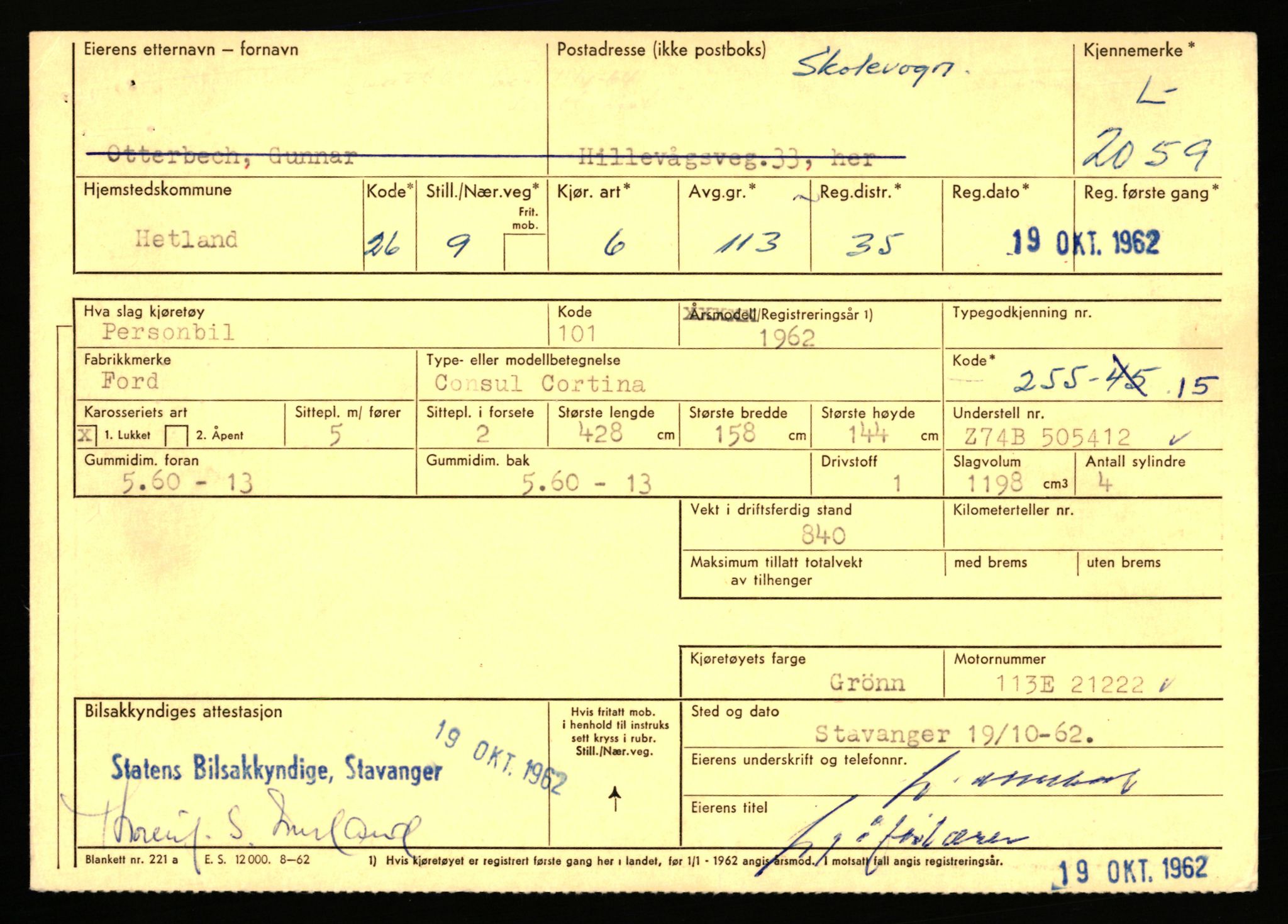 Stavanger trafikkstasjon, AV/SAST-A-101942/0/F/L0006: L-1700 - L-2149, 1930-1971, p. 1567