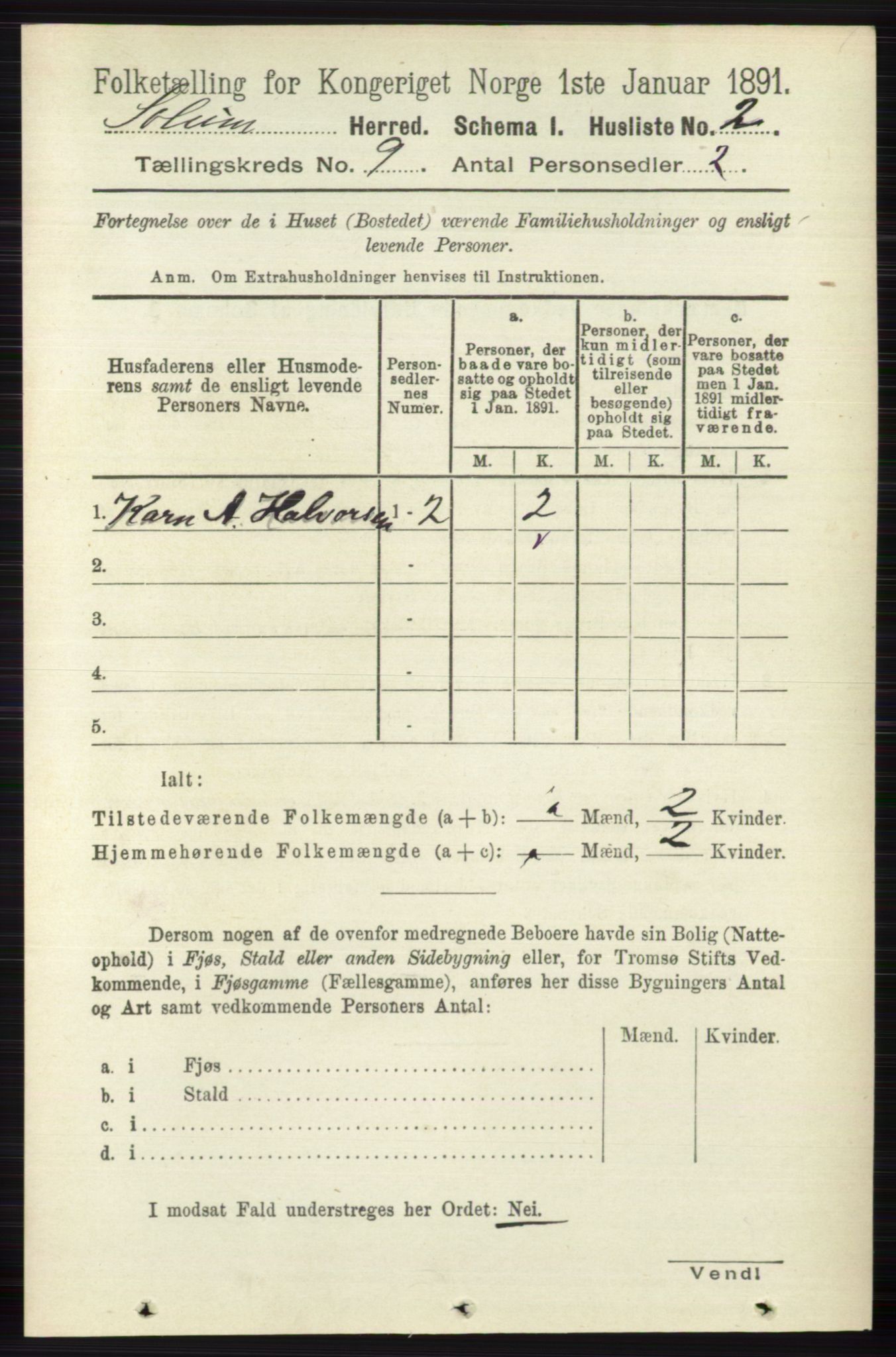 RA, 1891 census for 0818 Solum, 1891, p. 1859