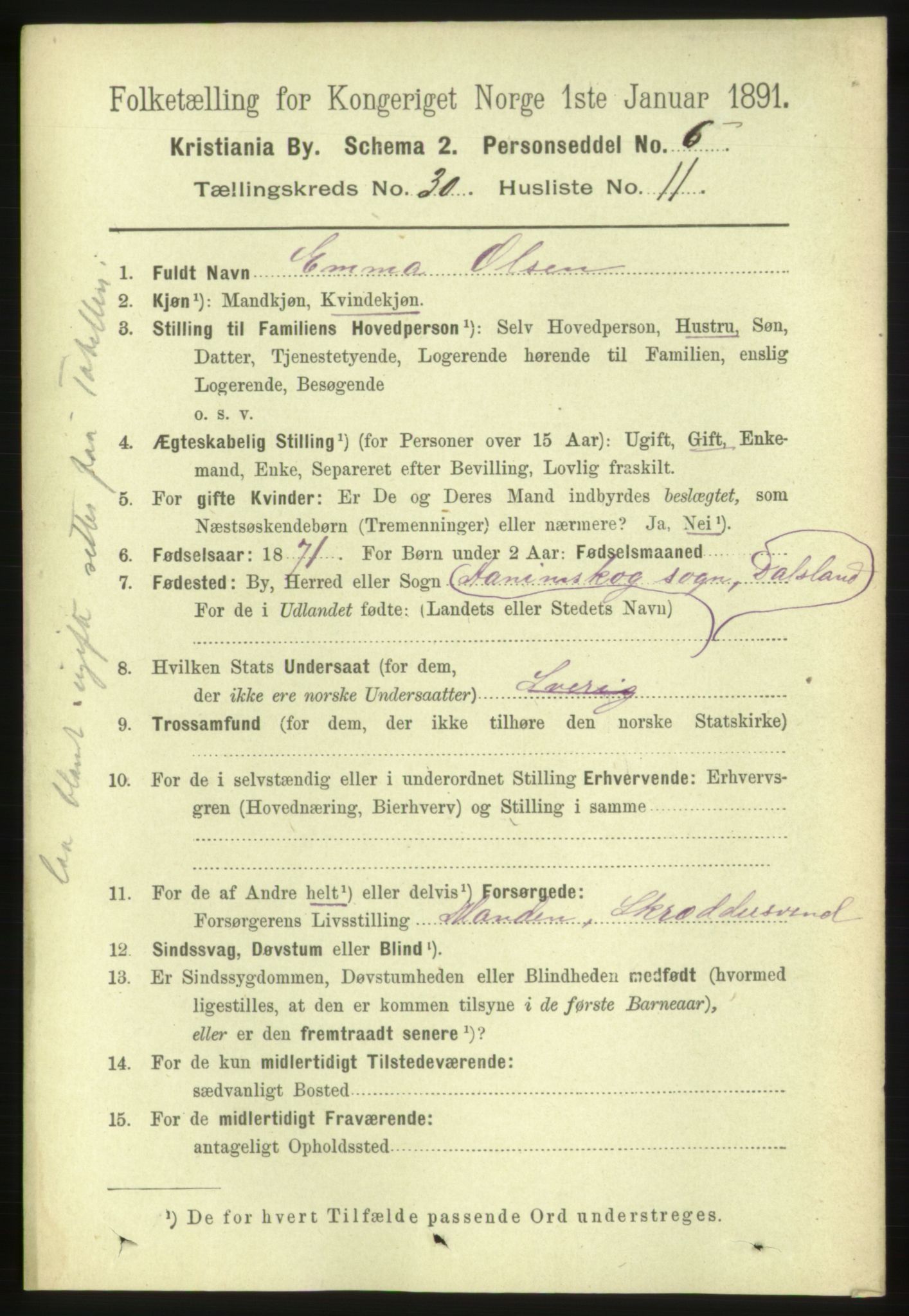 RA, 1891 census for 0301 Kristiania, 1891, p. 15832