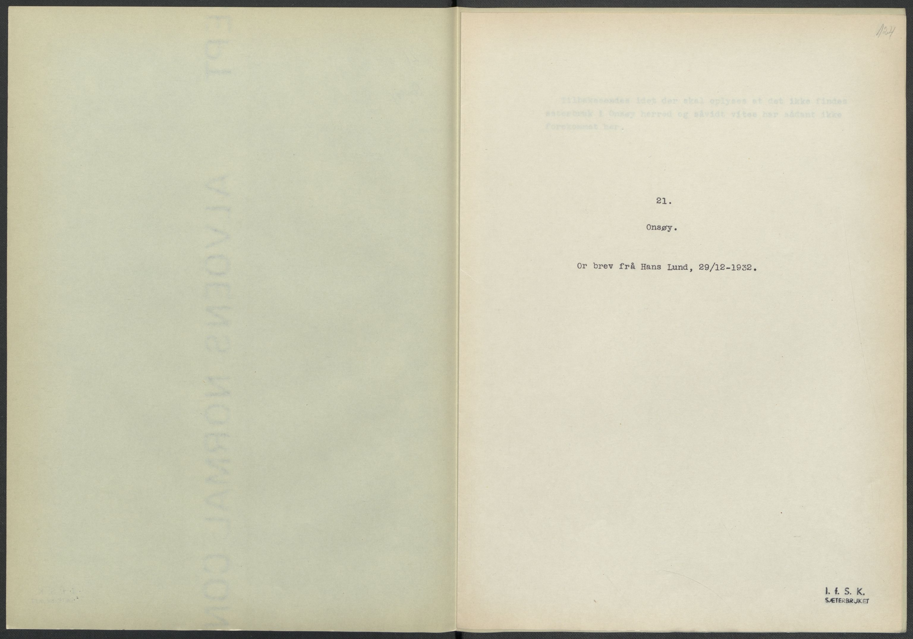 Instituttet for sammenlignende kulturforskning, RA/PA-0424/F/Fc/L0002/0001: Eske B2: / Østfold (perm I), 1932-1935, p. 124