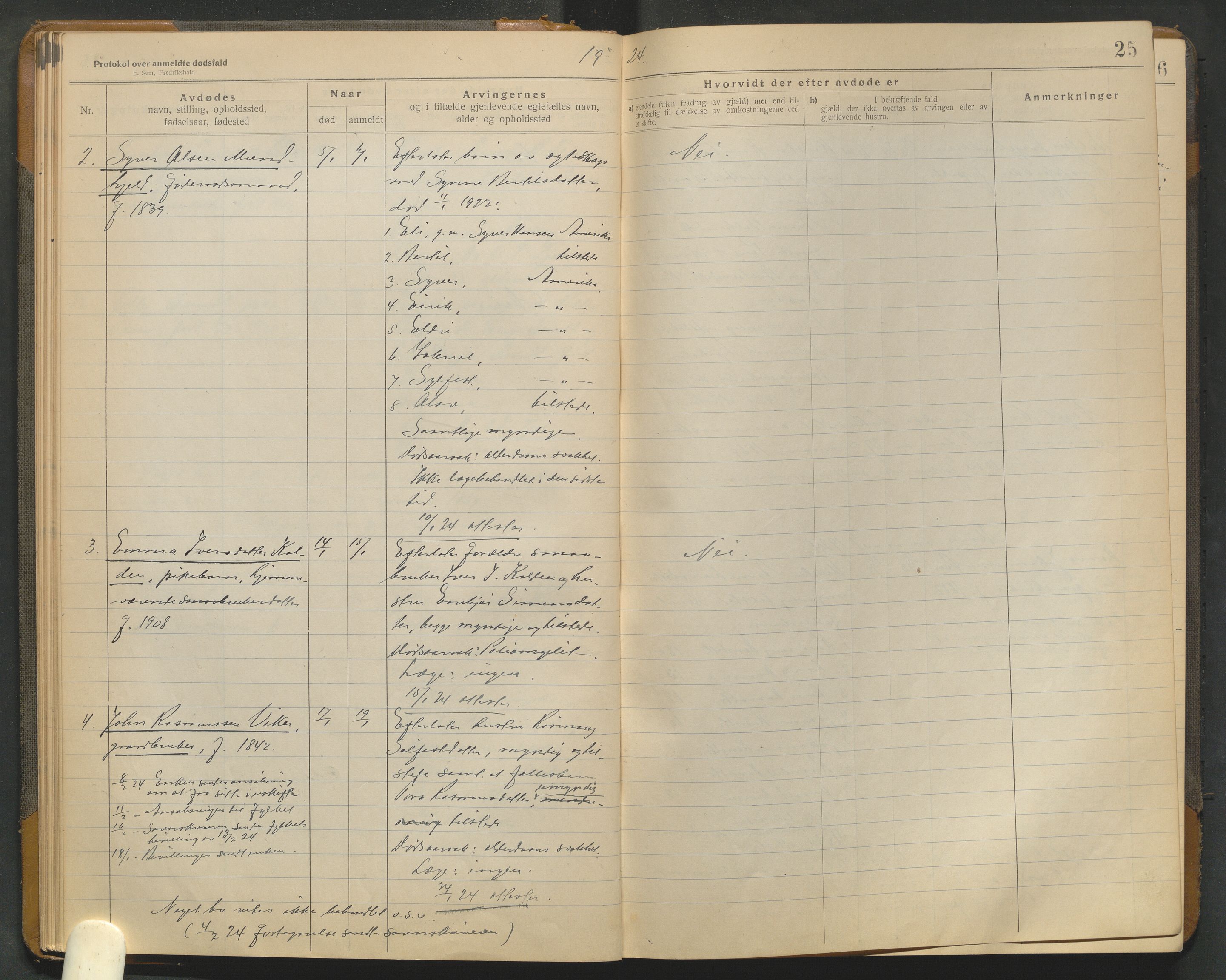 Lom lensmannskontor, AV/SAH-PGL-006/H/Ha/Haa/L0001/0004: Dødsfallsprotokoller / Dødsfallsprotokoll, 1922-1937, p. 25