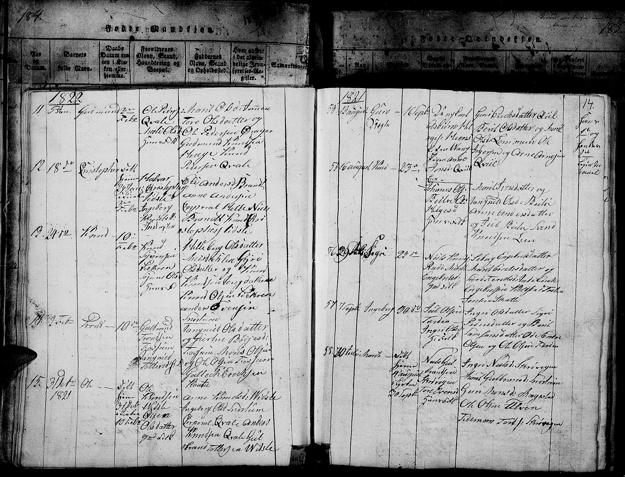 Slidre prestekontor, SAH/PREST-134/H/Ha/Haa/L0002: Parish register (official) no. 2, 1814-1830, p. 184n