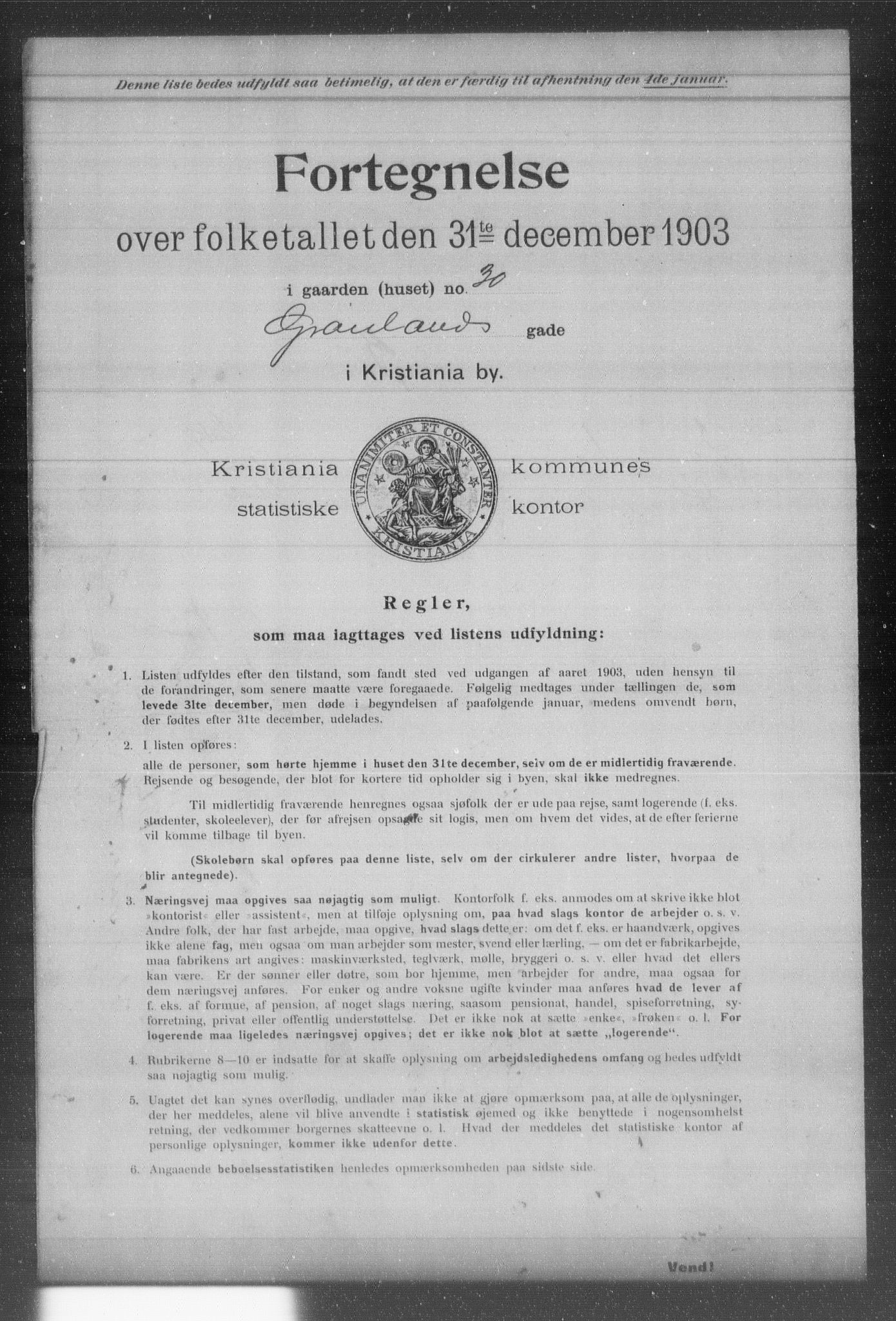 OBA, Municipal Census 1903 for Kristiania, 1903, p. 6430