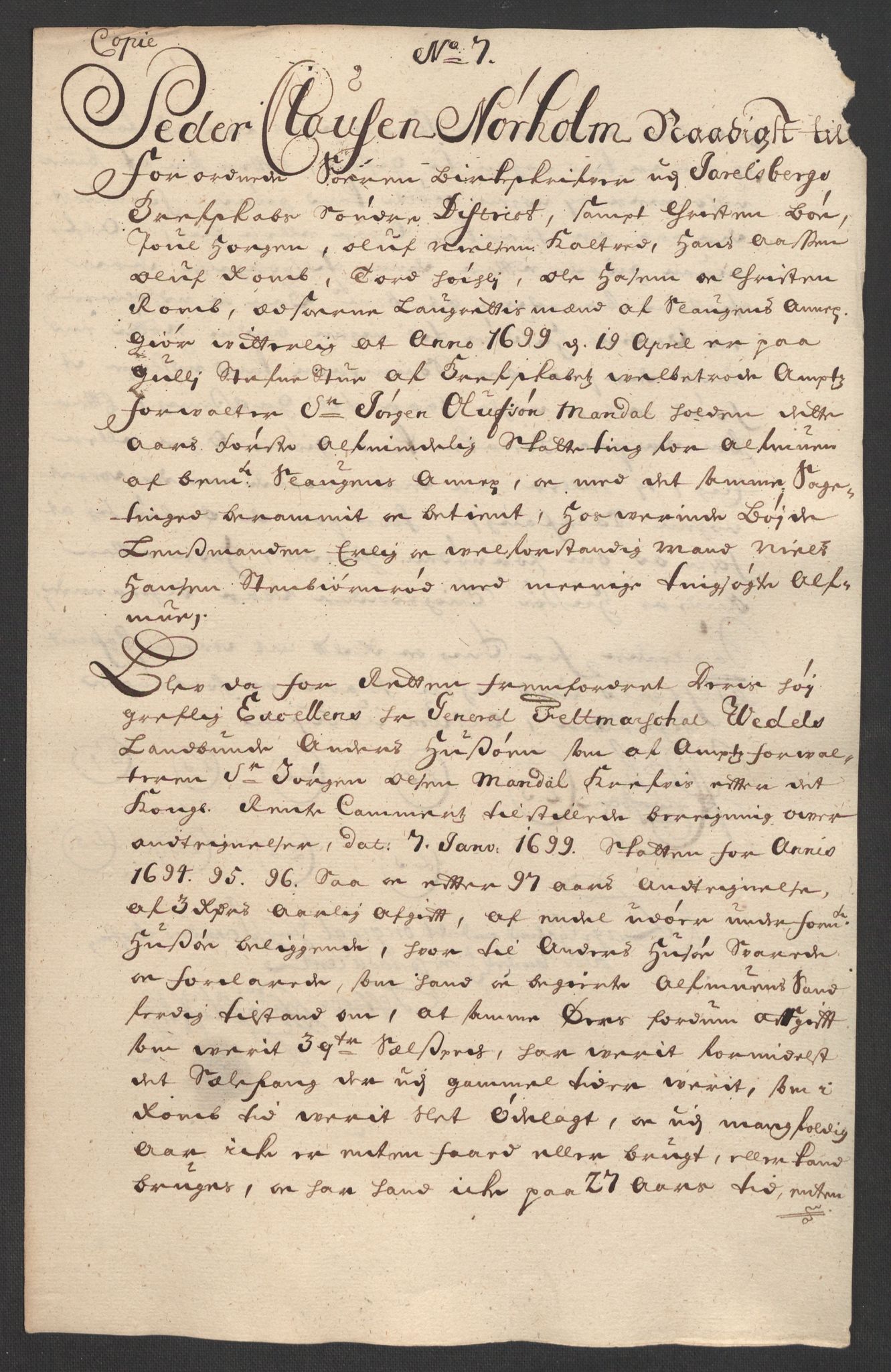 Rentekammeret inntil 1814, Reviderte regnskaper, Fogderegnskap, RA/EA-4092/R32/L1868: Fogderegnskap Jarlsberg grevskap, 1697-1699, p. 582