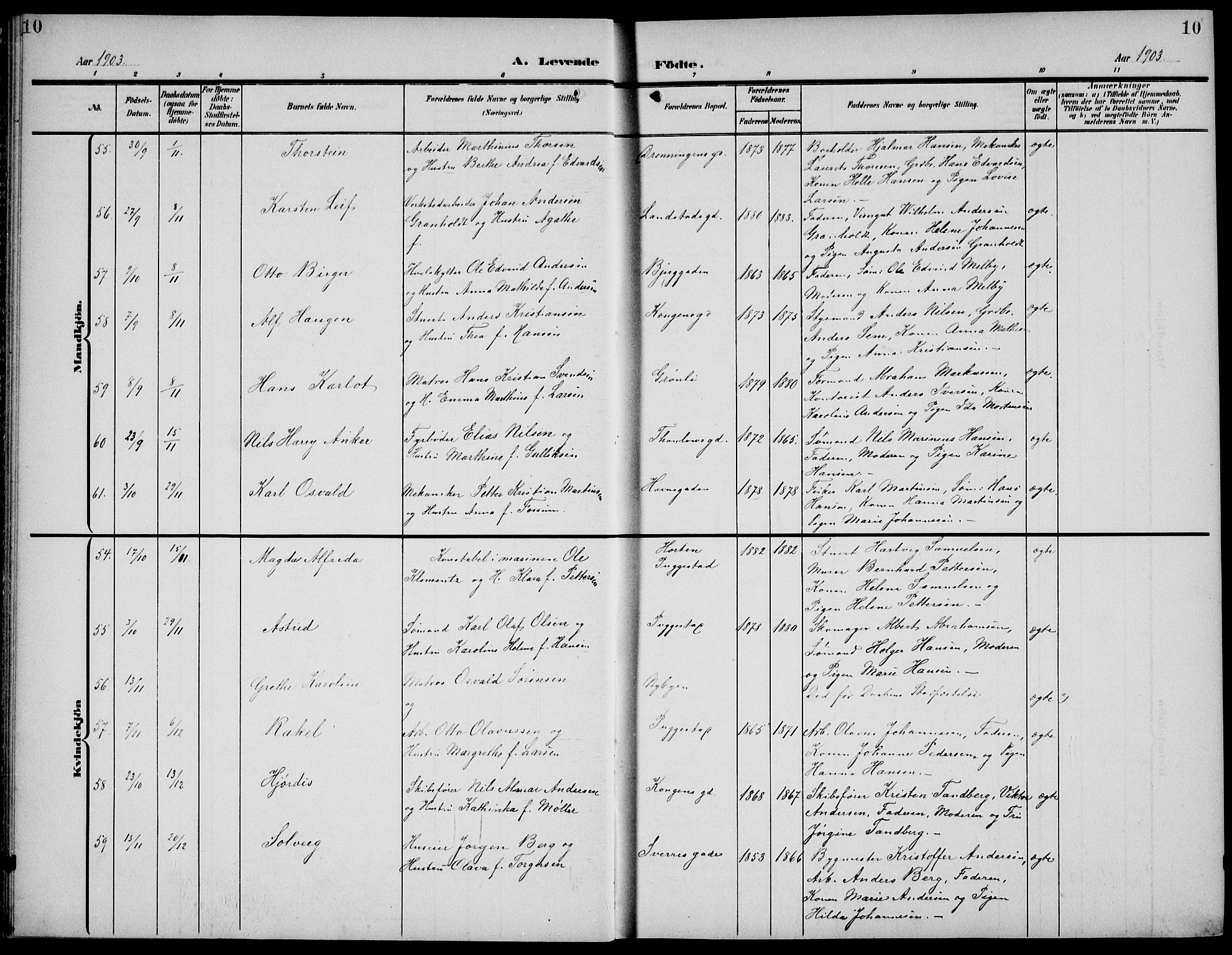 Sandefjord kirkebøker, AV/SAKO-A-315/G/Ga/L0003: Parish register (copy) no. 3, 1903-1920, p. 10