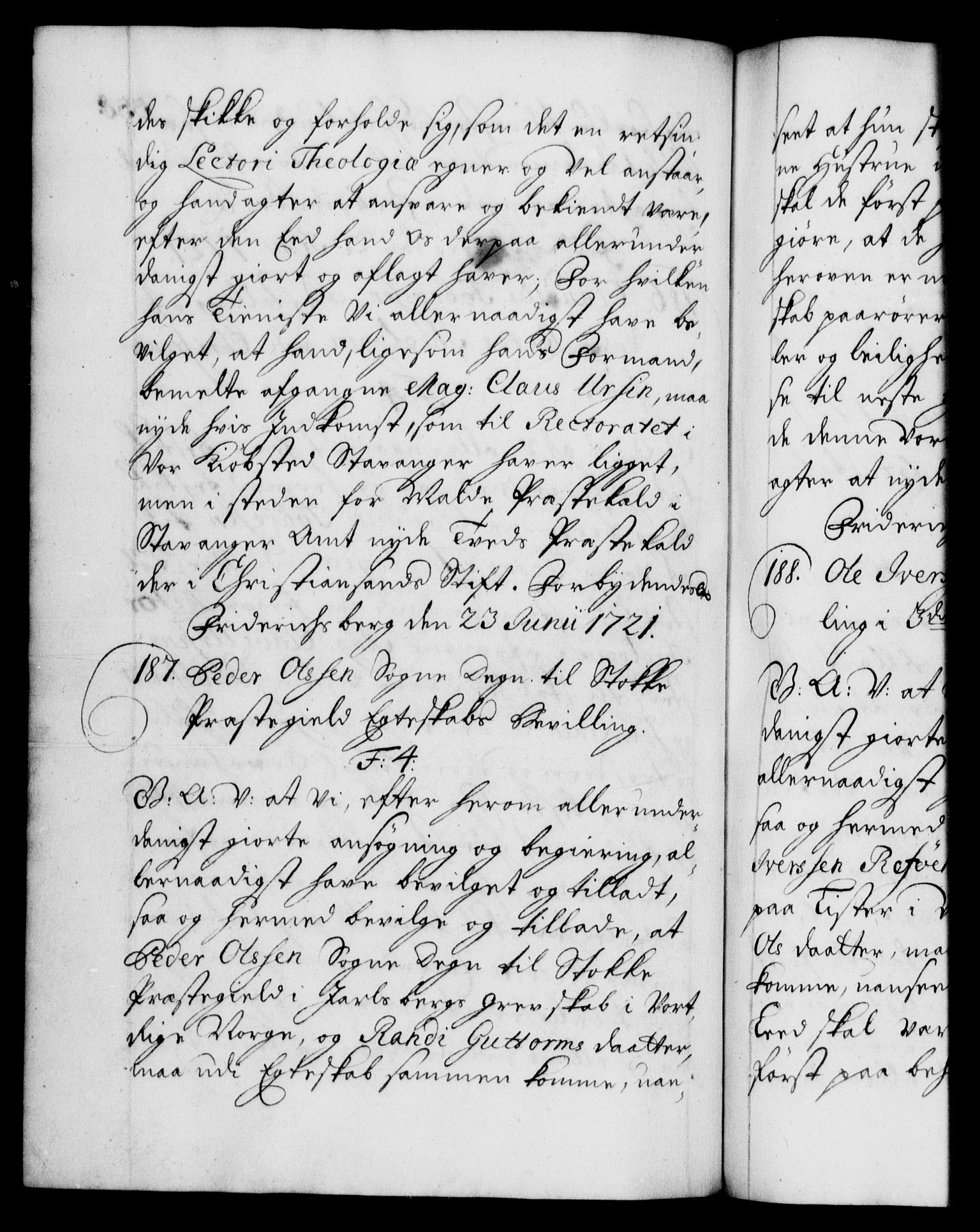 Danske Kanselli 1572-1799, RA/EA-3023/F/Fc/Fca/Fcaa/L0023: Norske registre, 1720-1722, p. 338b