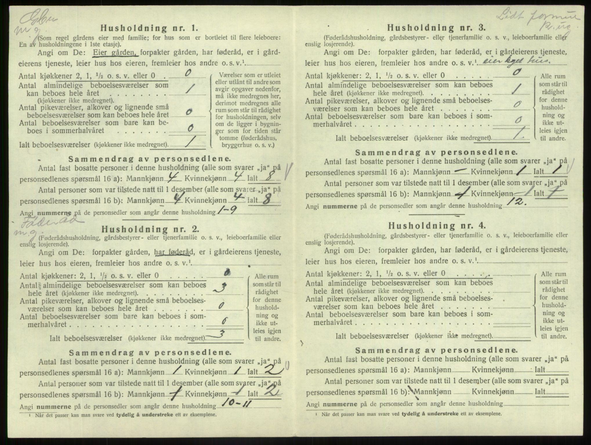 SAB, 1920 census for Fjaler, 1920, p. 1145