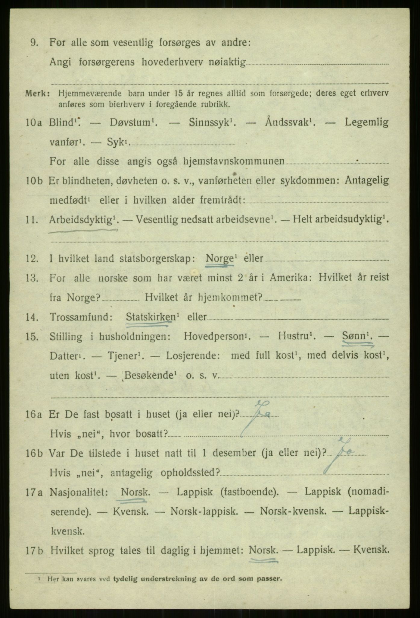 SATØ, 1920 census for Hillesøy, 1920, p. 2580