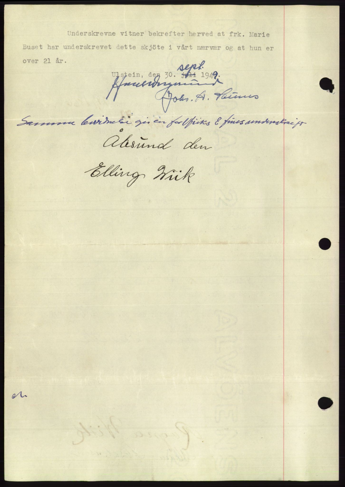 Søre Sunnmøre sorenskriveri, AV/SAT-A-4122/1/2/2C/L0094: Mortgage book no. 20A, 1953-1953, Diary no: : 152/1953