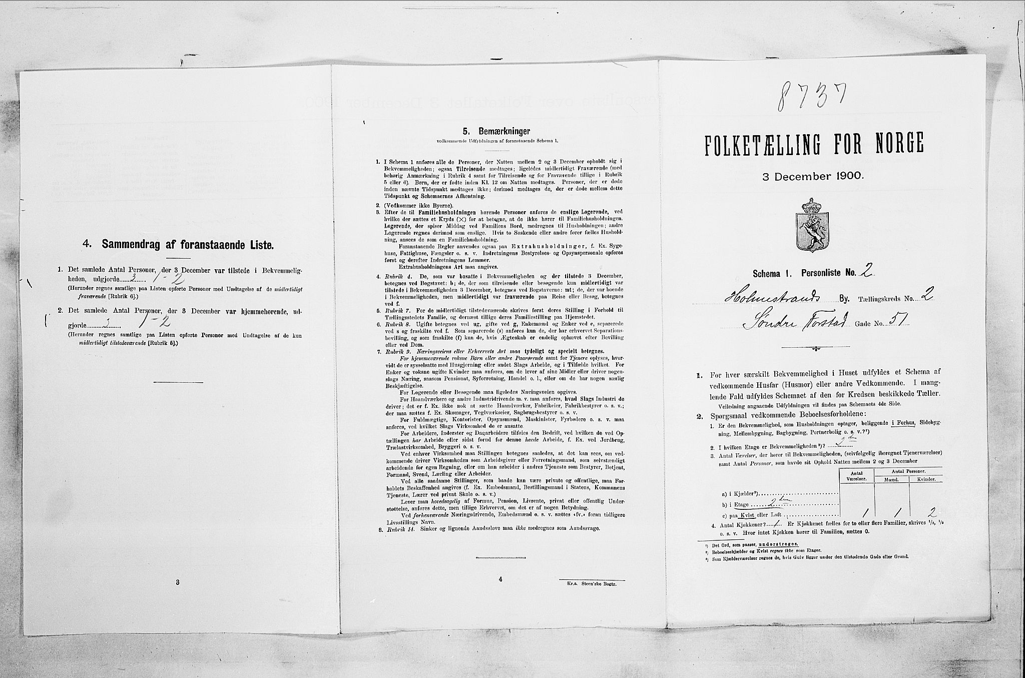 RA, 1900 census for Holmestrand, 1900, p. 511