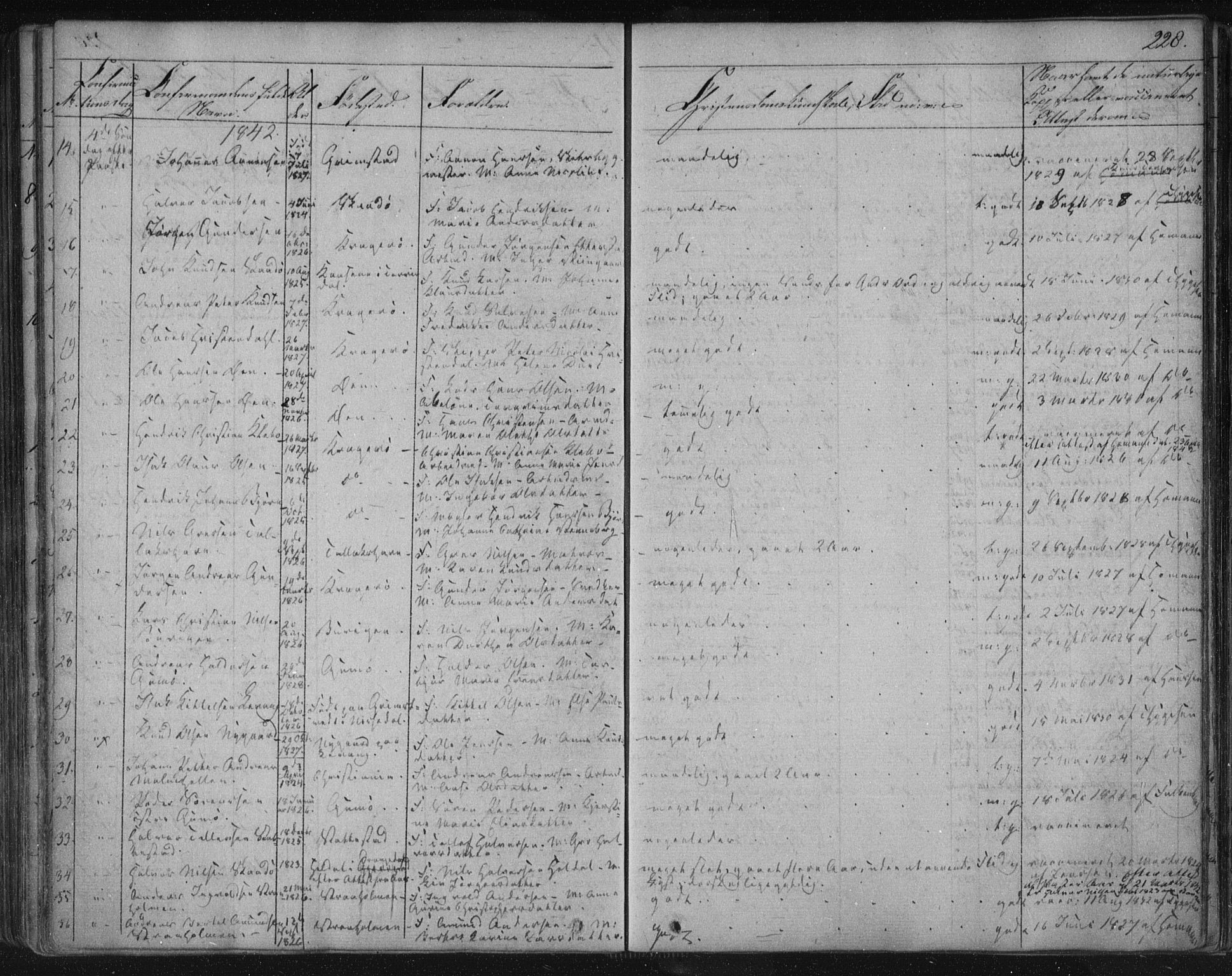Kragerø kirkebøker, SAKO/A-278/F/Fa/L0005: Parish register (official) no. 5, 1832-1847, p. 228