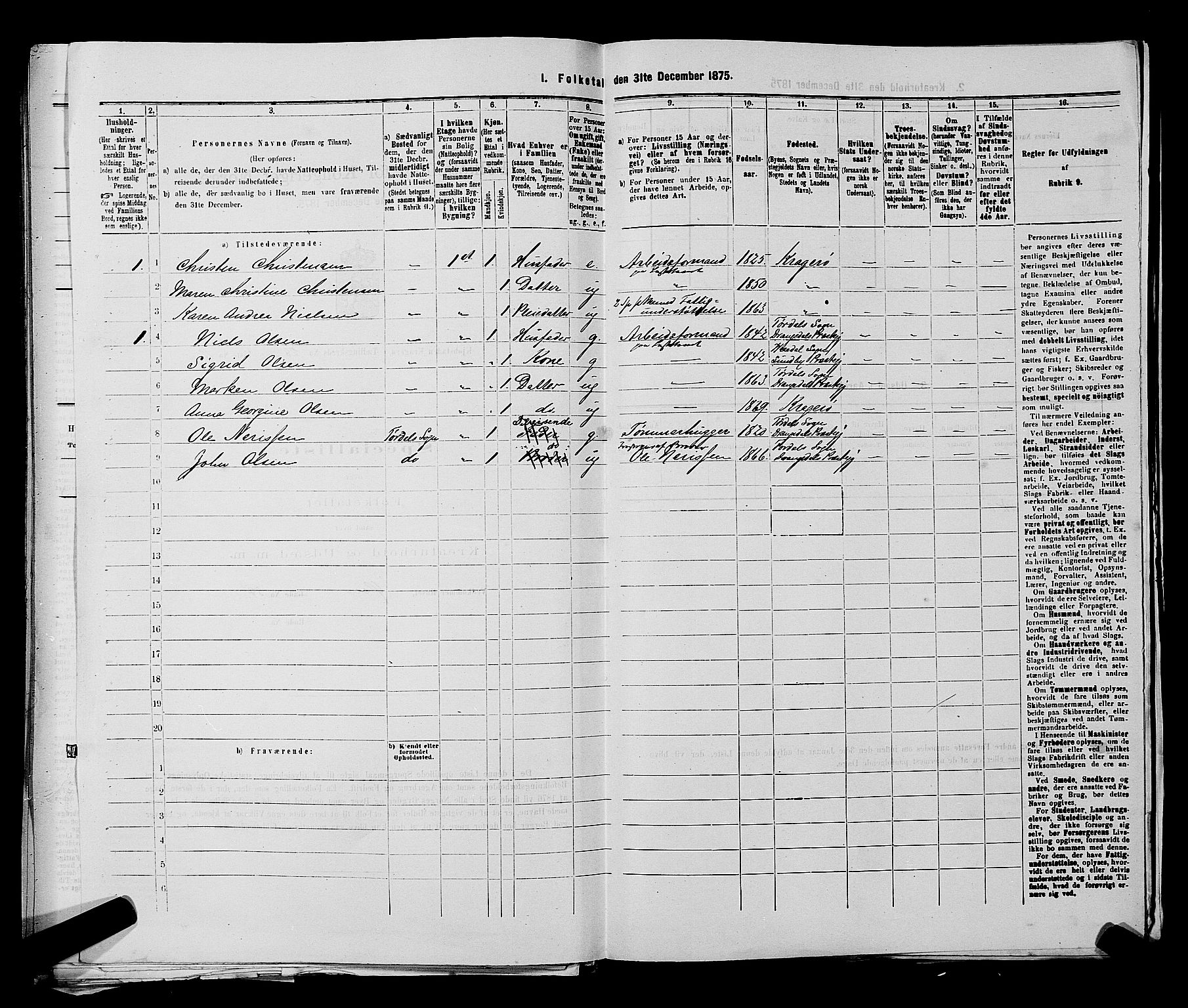 SAKO, 1875 census for 0801P Kragerø, 1875, p. 632