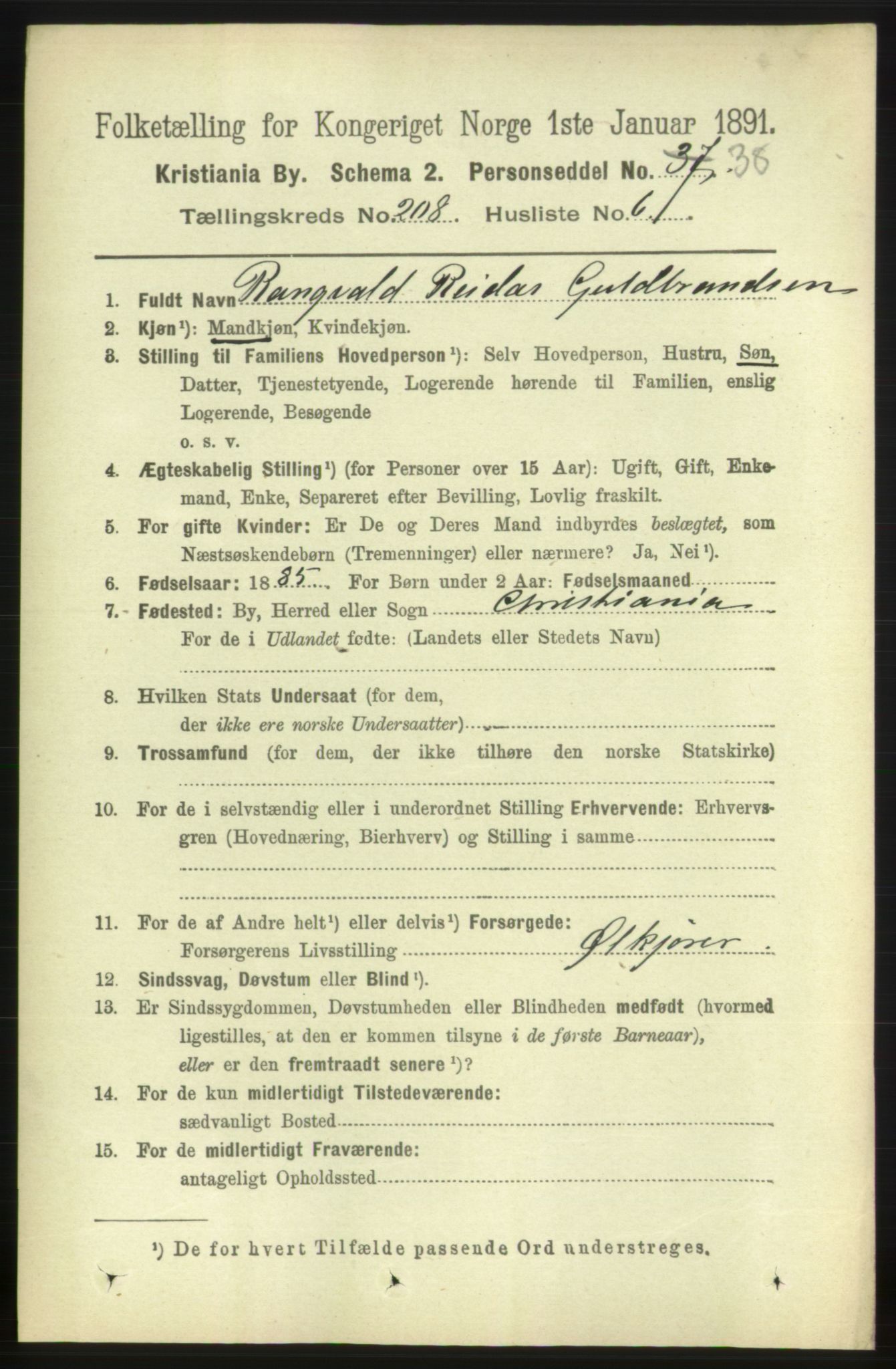 RA, 1891 census for 0301 Kristiania, 1891, p. 124986