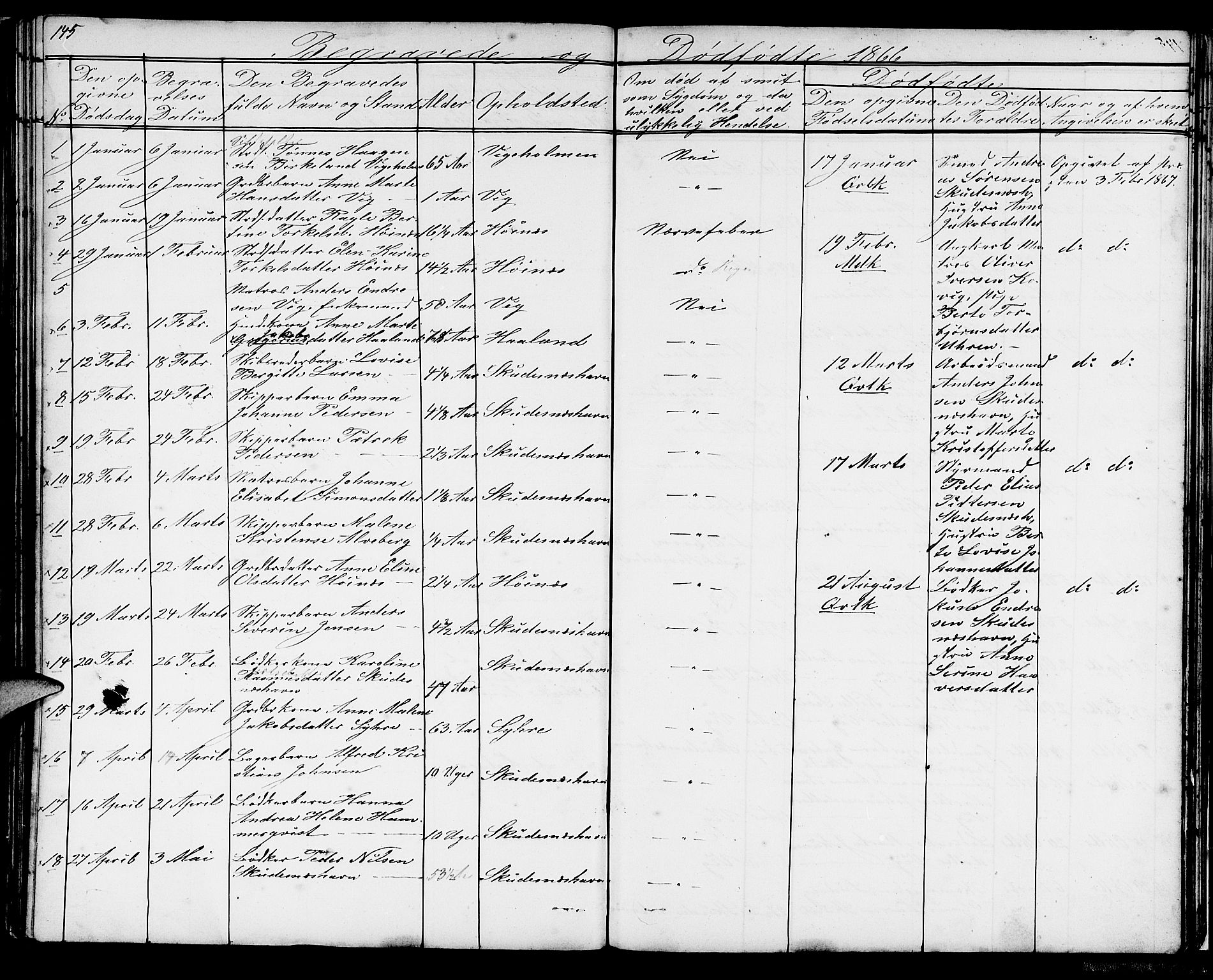 Skudenes sokneprestkontor, SAST/A -101849/H/Ha/Hab/L0004: Parish register (copy) no. B 4, 1865-1884, p. 145