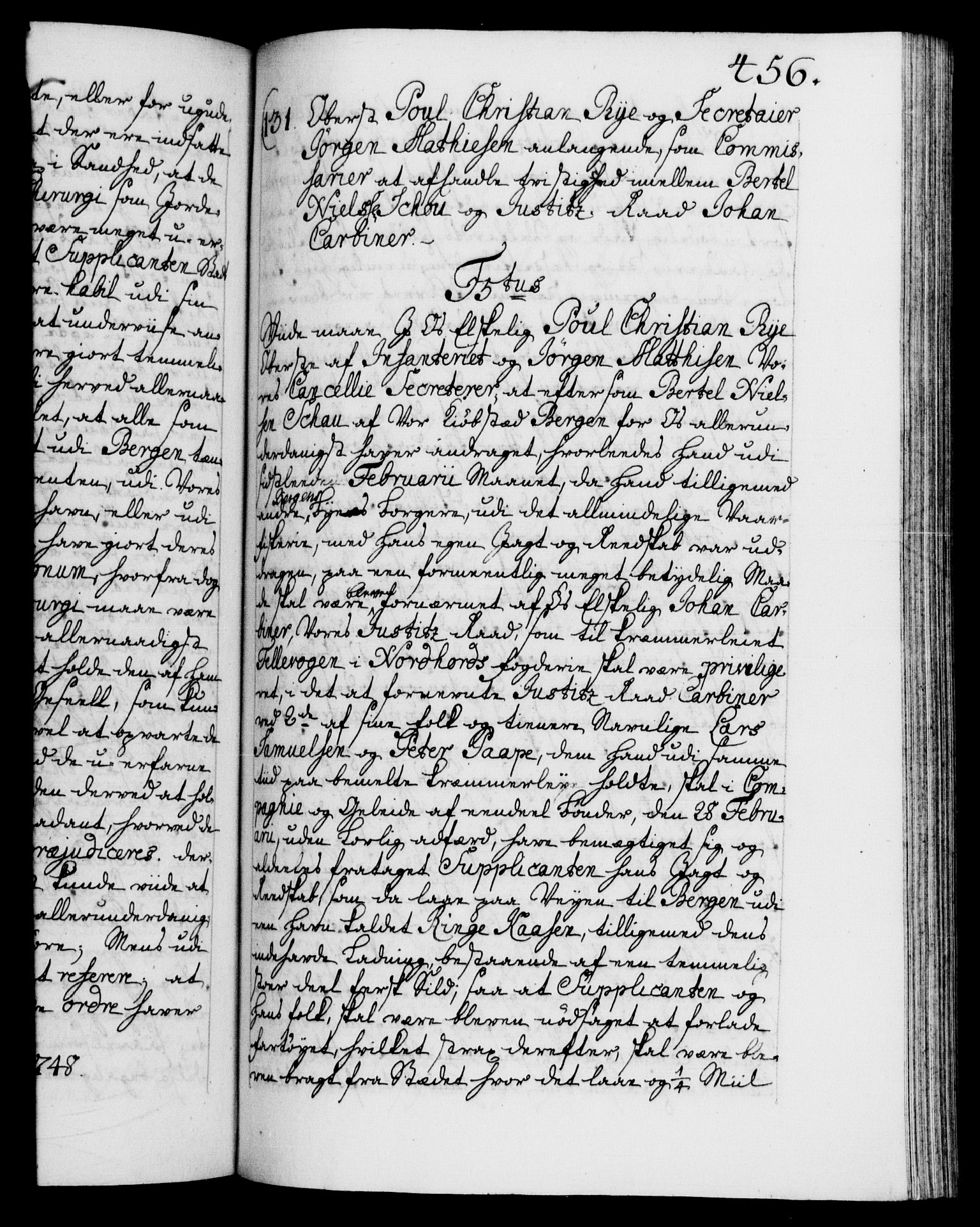 Danske Kanselli 1572-1799, AV/RA-EA-3023/F/Fc/Fca/Fcab/L0031: Norske tegnelser, 1746-1748, p. 456a