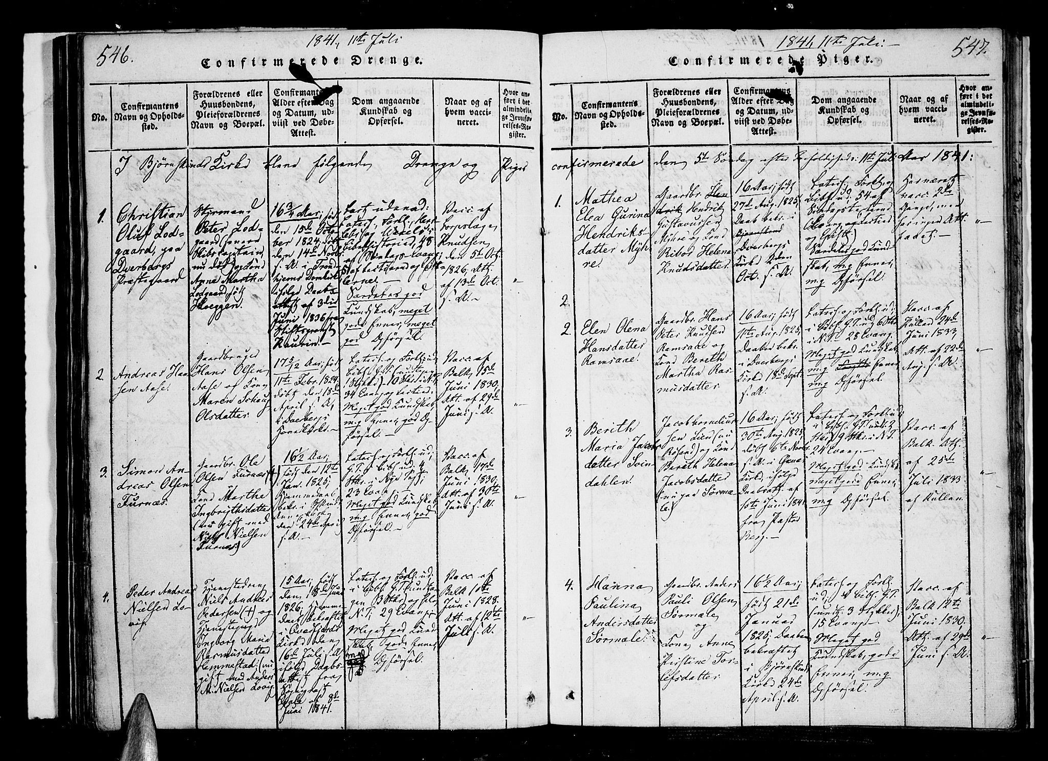 Ministerialprotokoller, klokkerbøker og fødselsregistre - Nordland, SAT/A-1459/897/L1395: Parish register (official) no. 897A03, 1820-1841, p. 546-547