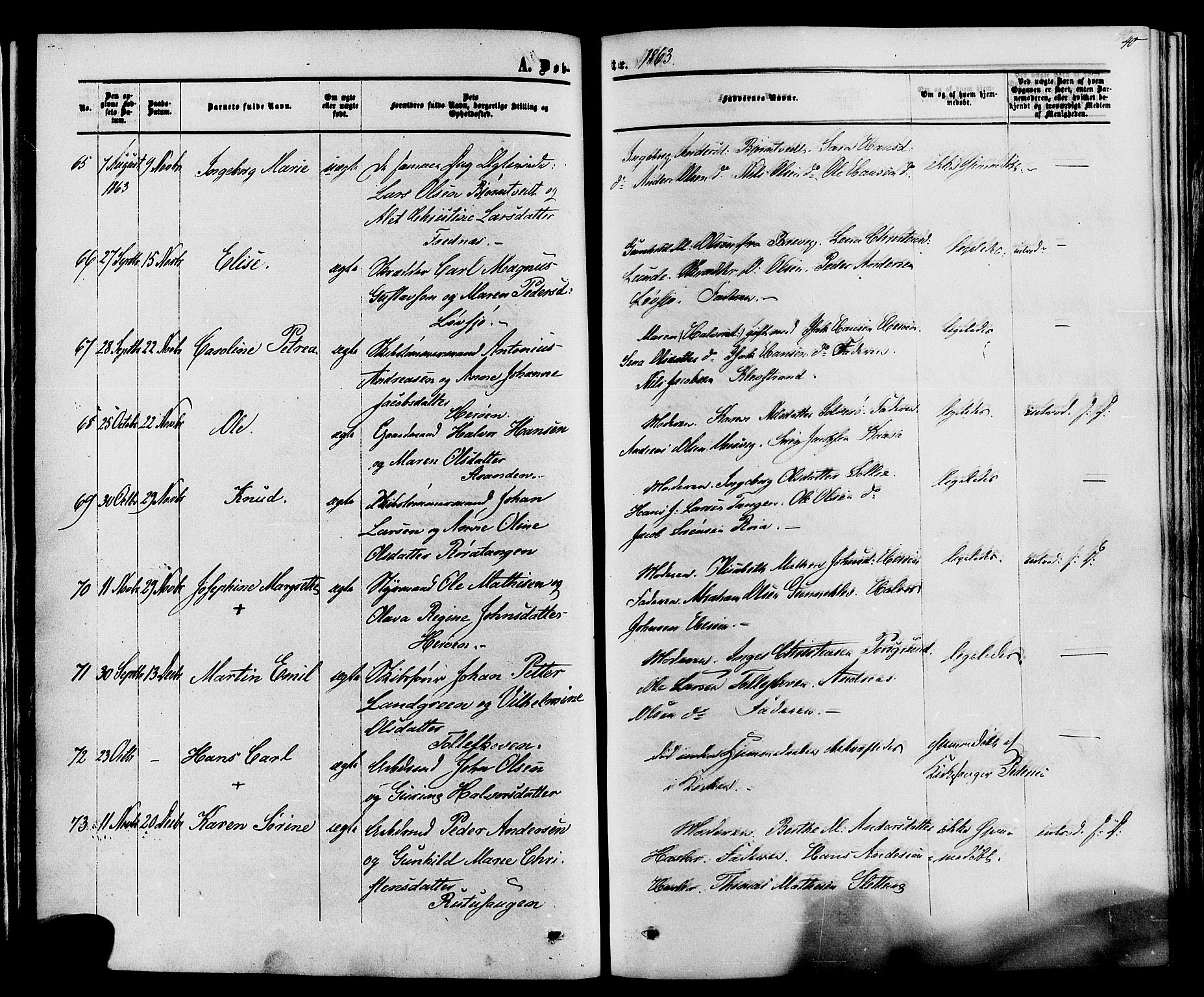 Eidanger kirkebøker, SAKO/A-261/F/Fa/L0010: Parish register (official) no. 10, 1859-1874, p. 40