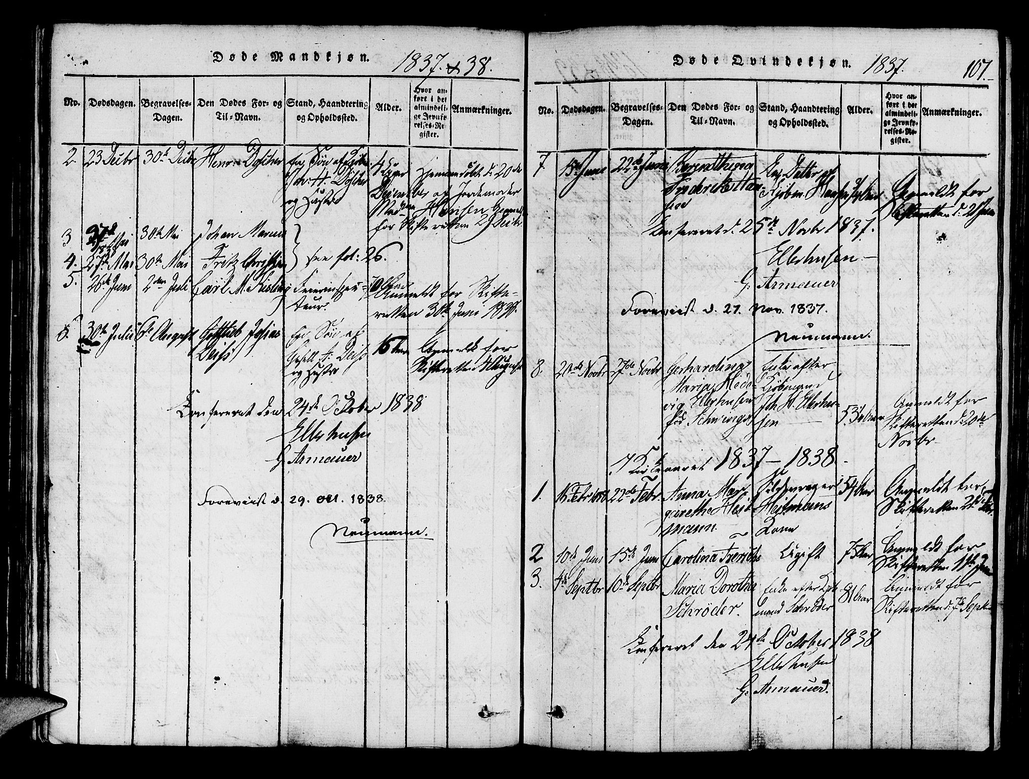 Mariakirken Sokneprestembete, SAB/A-76901/H/Haa/L0005: Parish register (official) no. A 5, 1815-1845, p. 107