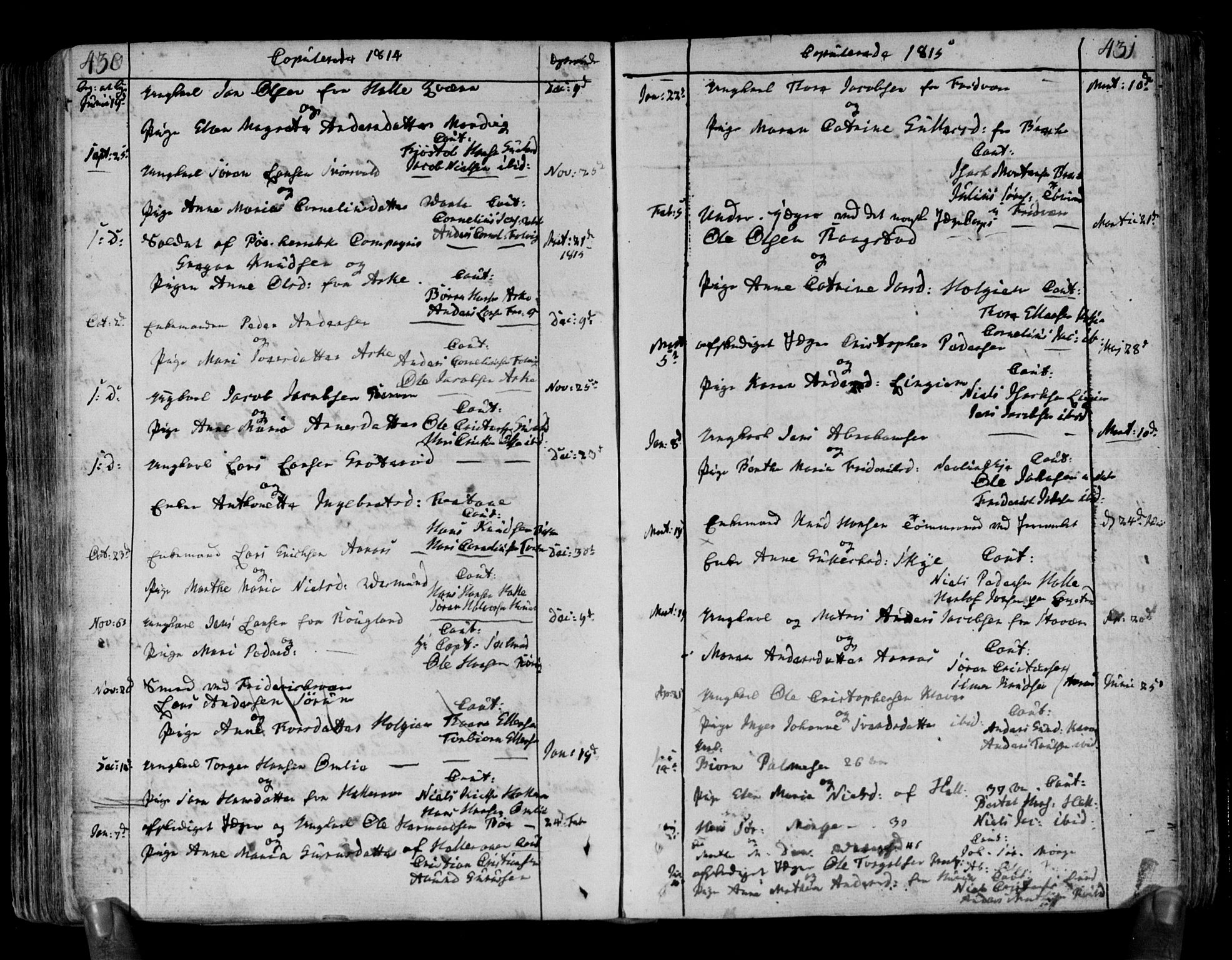 Brunlanes kirkebøker, SAKO/A-342/F/Fa/L0002: Parish register (official) no. I 2, 1802-1834, p. 430-431
