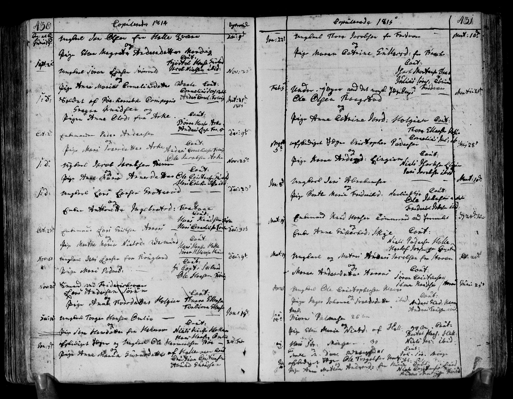 Brunlanes kirkebøker, AV/SAKO-A-342/F/Fa/L0002: Parish register (official) no. I 2, 1802-1834, p. 430-431