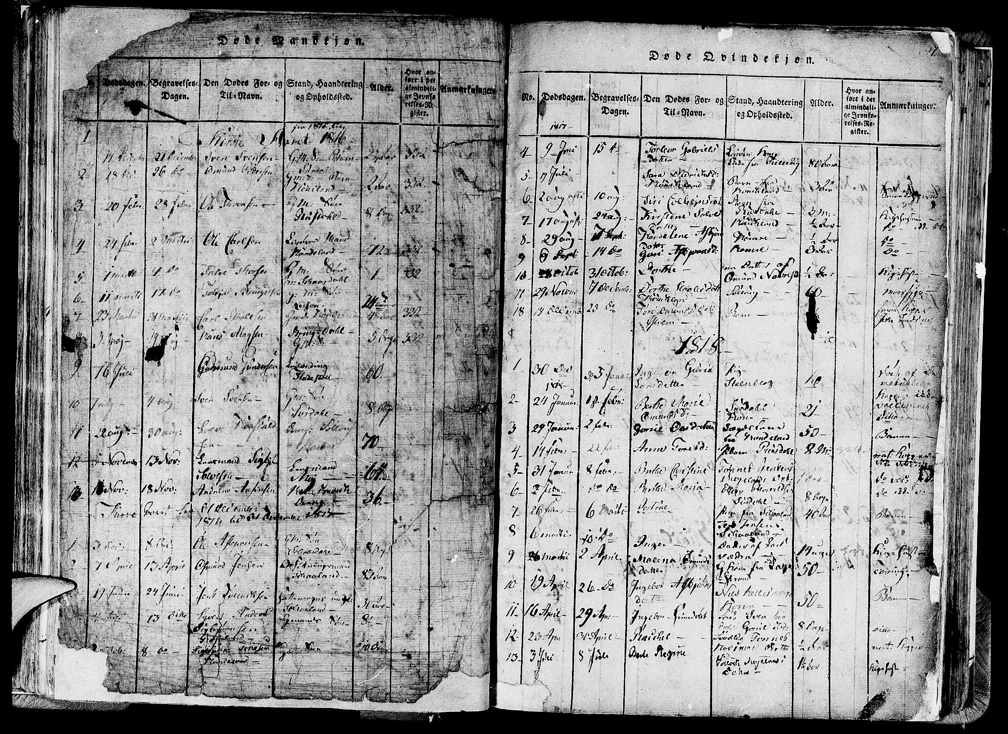 Lund sokneprestkontor, SAST/A-101809/S06/L0005: Parish register (official) no. A 5, 1815-1833, p. 97