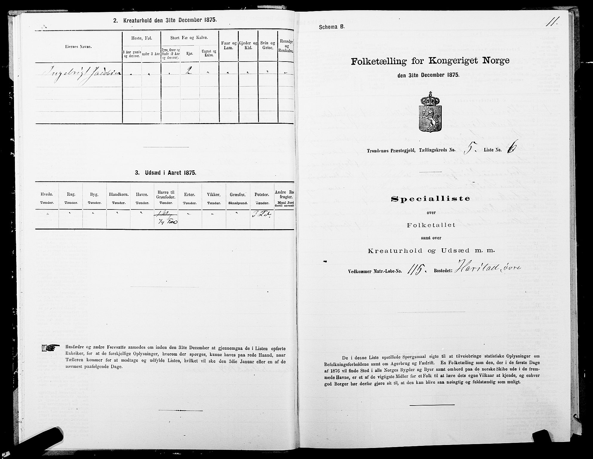 SATØ, 1875 census for 1914P Trondenes, 1875, p. 5011