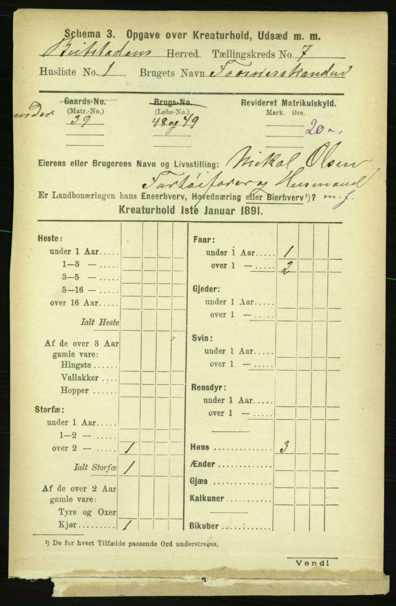 RA, 1891 census for 1727 Beitstad, 1891, p. 5897