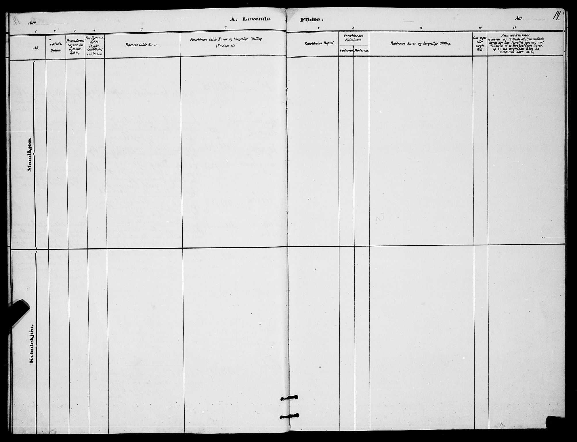 Berg sokneprestkontor, AV/SATØ-S-1318/G/Ga/Gab/L0017klokker: Parish register (copy) no. 17, 1881-1887, p. 14