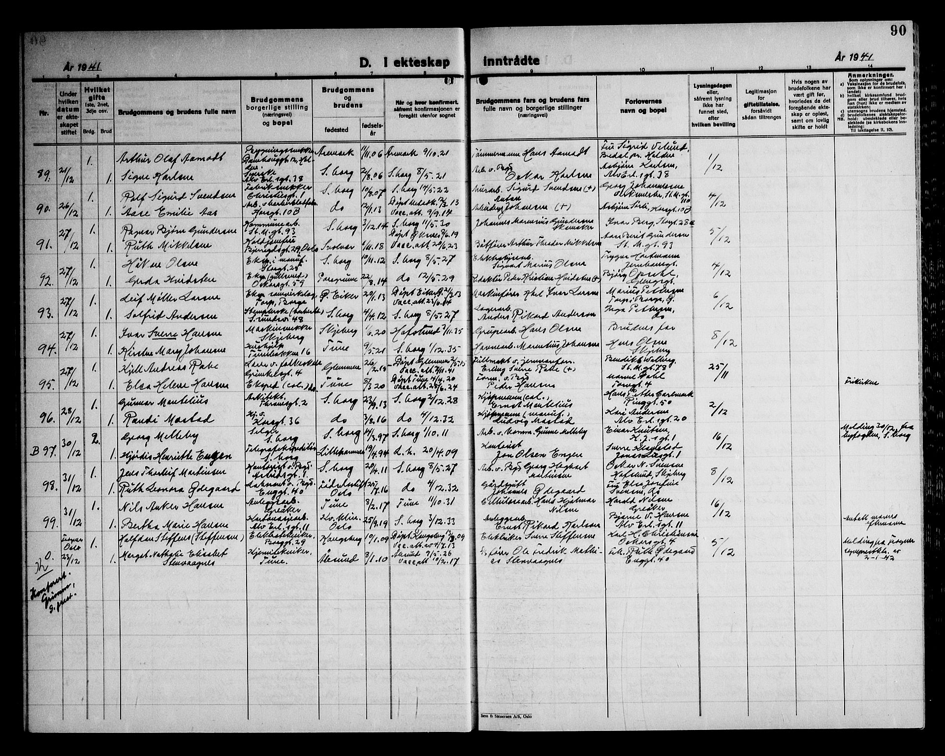 Sarpsborg prestekontor Kirkebøker, AV/SAO-A-2006/G/Ga/L0004: Parish register (copy) no. 4, 1929-1949, p. 90