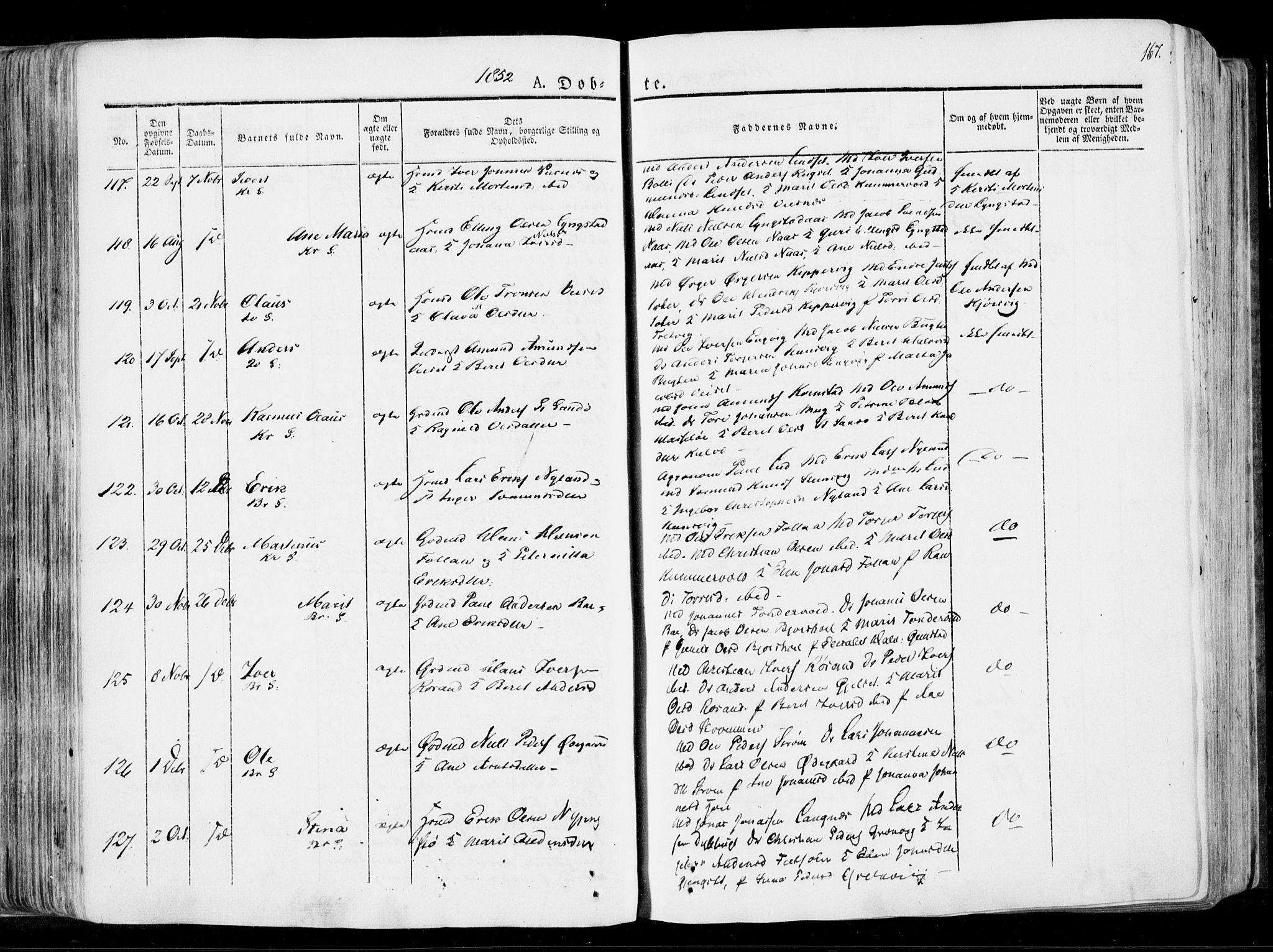 Ministerialprotokoller, klokkerbøker og fødselsregistre - Møre og Romsdal, SAT/A-1454/568/L0803: Parish register (official) no. 568A10, 1830-1853, p. 167