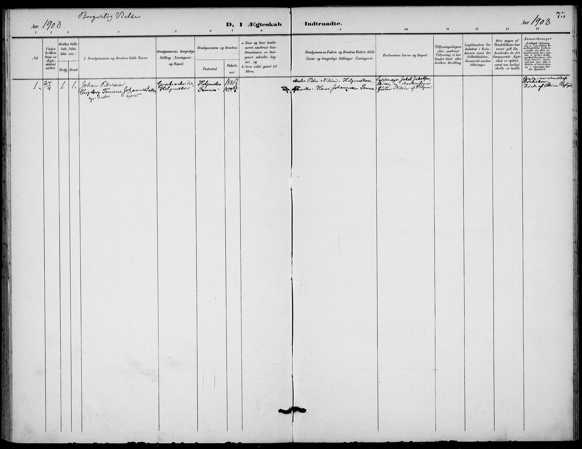 Holla kirkebøker, SAKO/A-272/F/Fa/L0011: Parish register (official) no. 11, 1897-1928, p. 75
