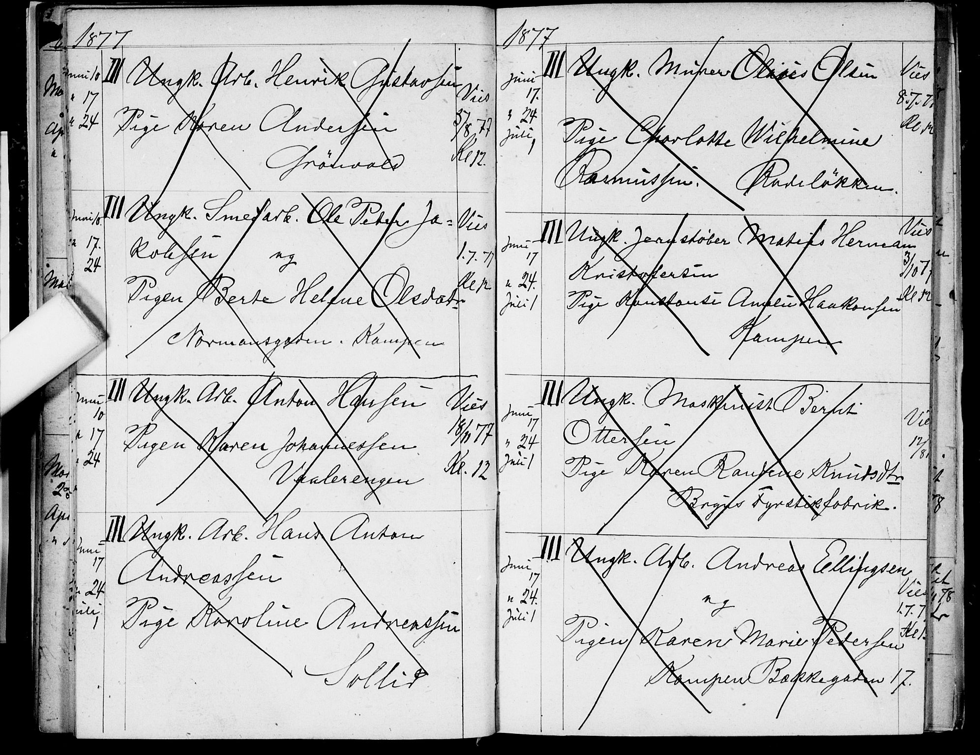 Østre Aker prestekontor Kirkebøker, AV/SAO-A-10840/H/Ha/L0003: Banns register no. I 3, 1873-1878