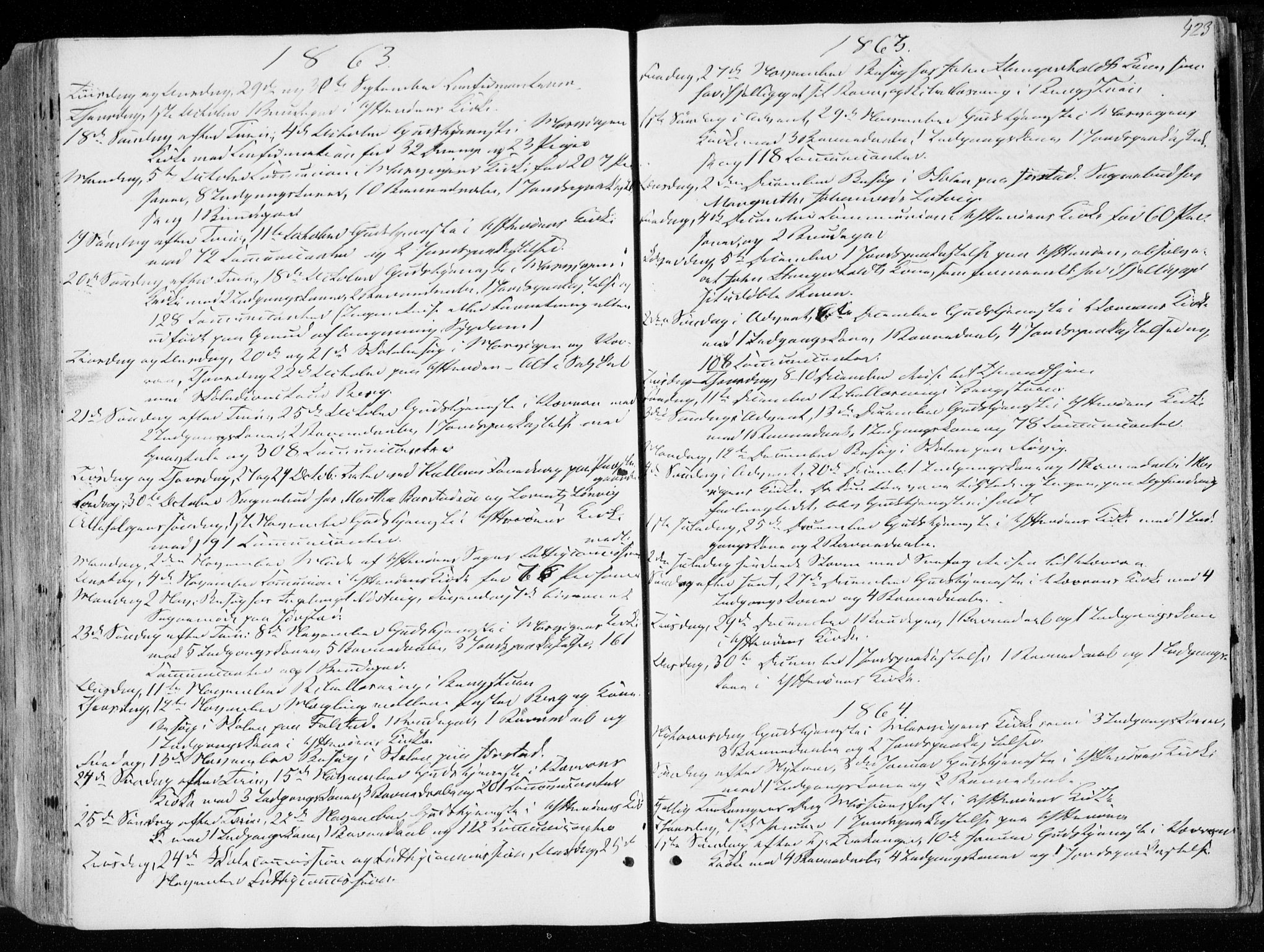 Ministerialprotokoller, klokkerbøker og fødselsregistre - Nord-Trøndelag, SAT/A-1458/722/L0218: Parish register (official) no. 722A05, 1843-1868, p. 423