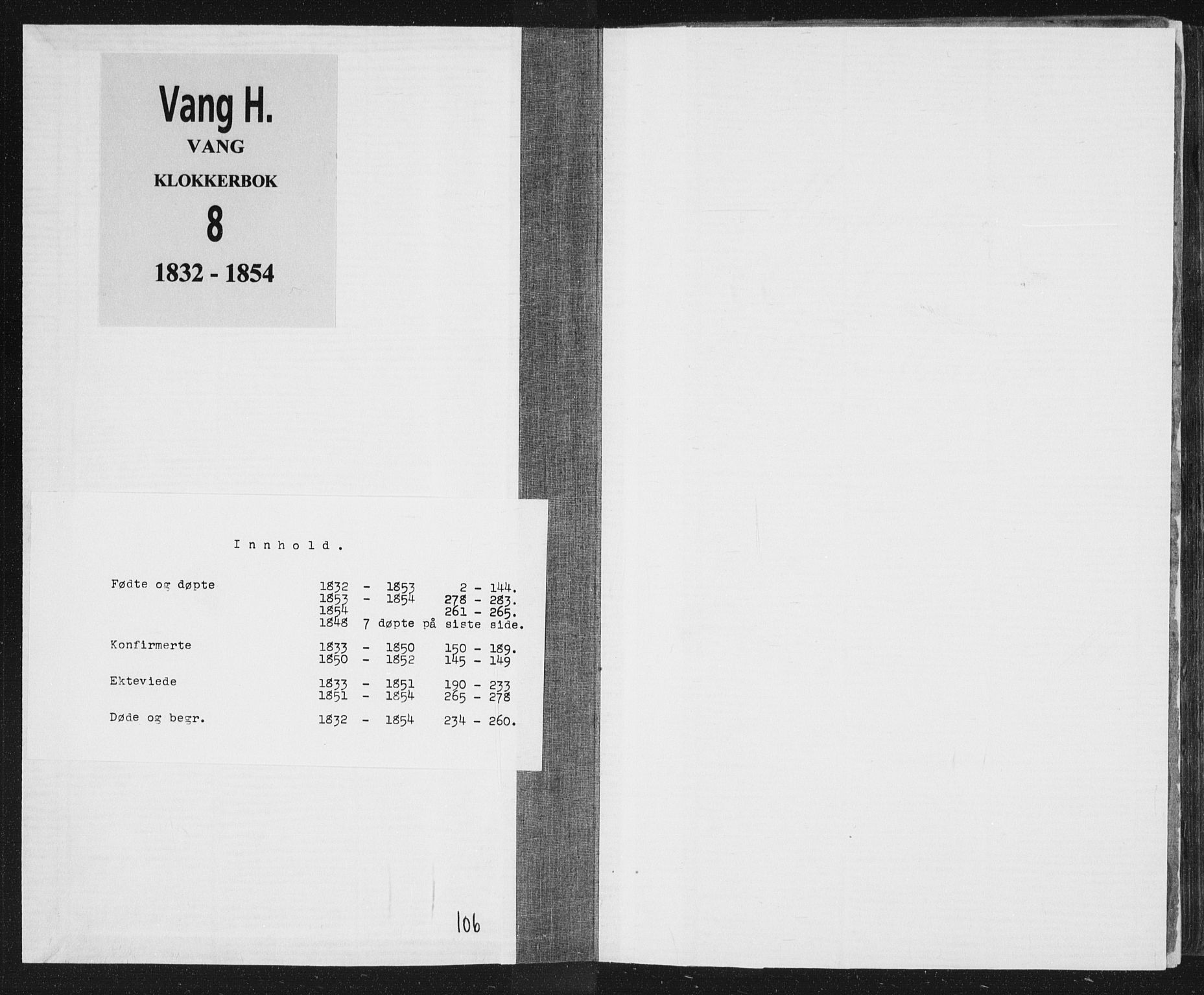 Vang prestekontor, Hedmark, SAH/PREST-008/H/Ha/Hab/L0008: Parish register (copy) no. 8, 1832-1854