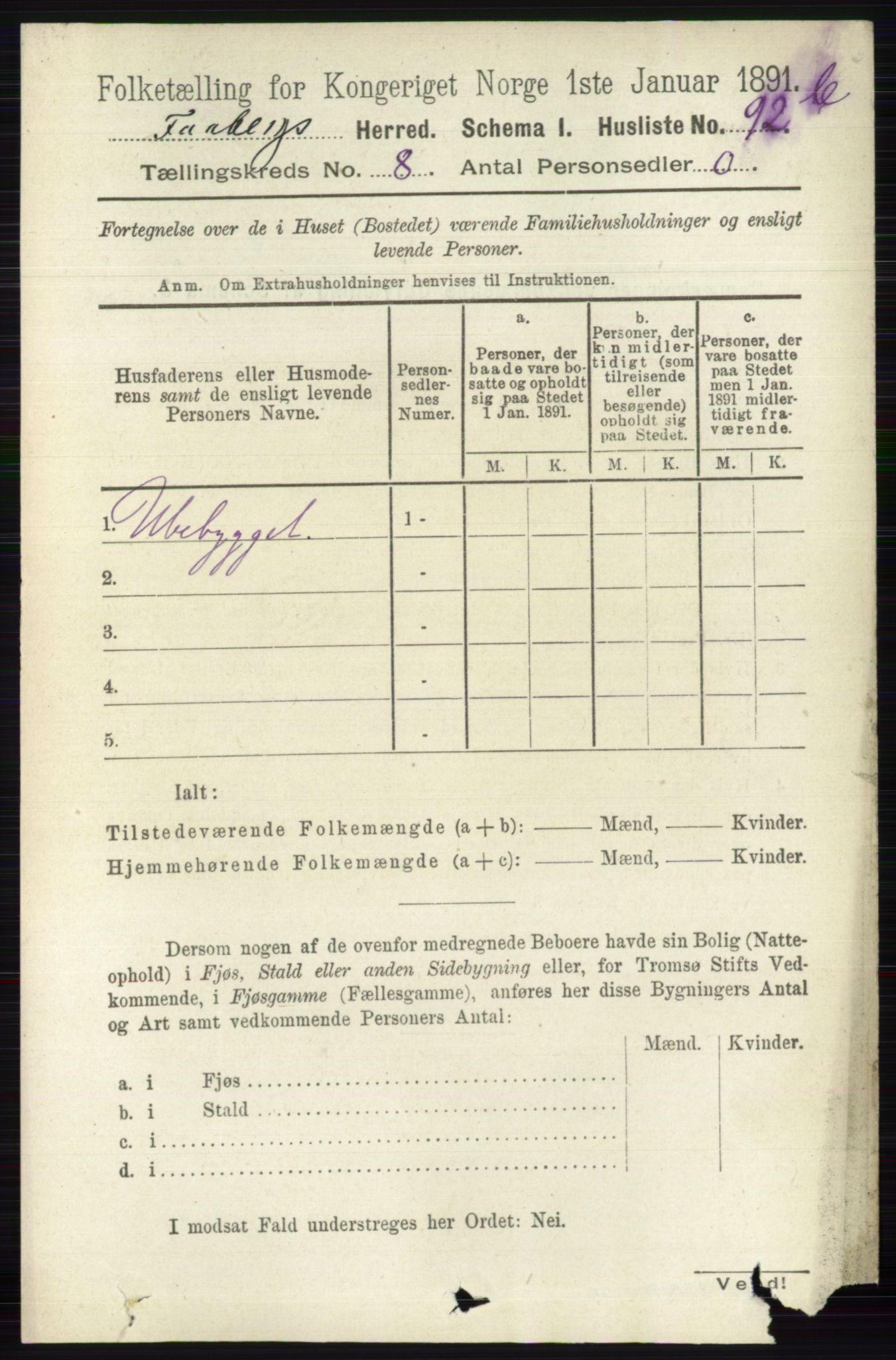 RA, 1891 census for 0524 Fåberg, 1891, p. 3415