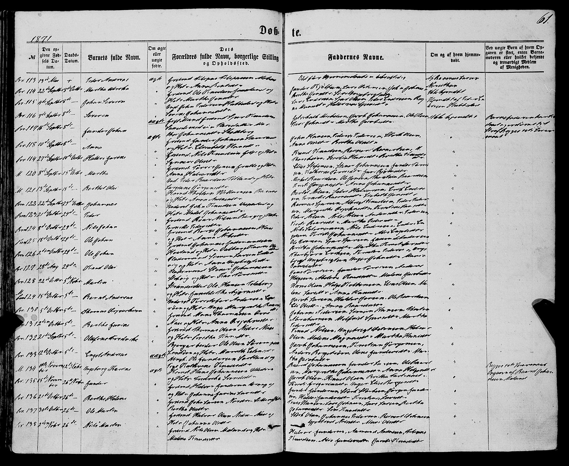 Finnås sokneprestembete, AV/SAB-A-99925/H/Ha/Haa/Haaa/L0008: Parish register (official) no. A 8, 1863-1872, p. 61