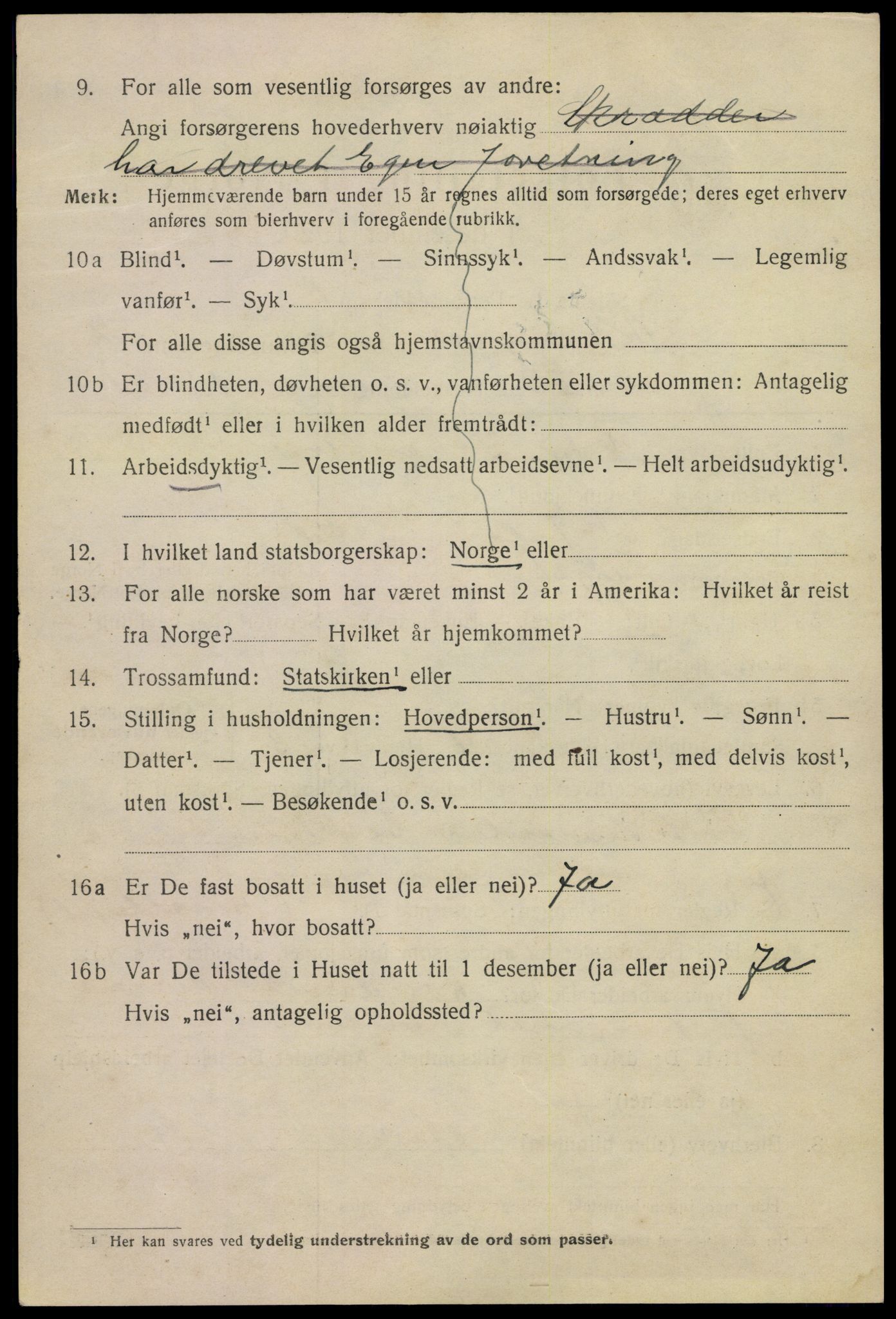 SAKO, 1920 census for Kragerø, 1920, p. 5426