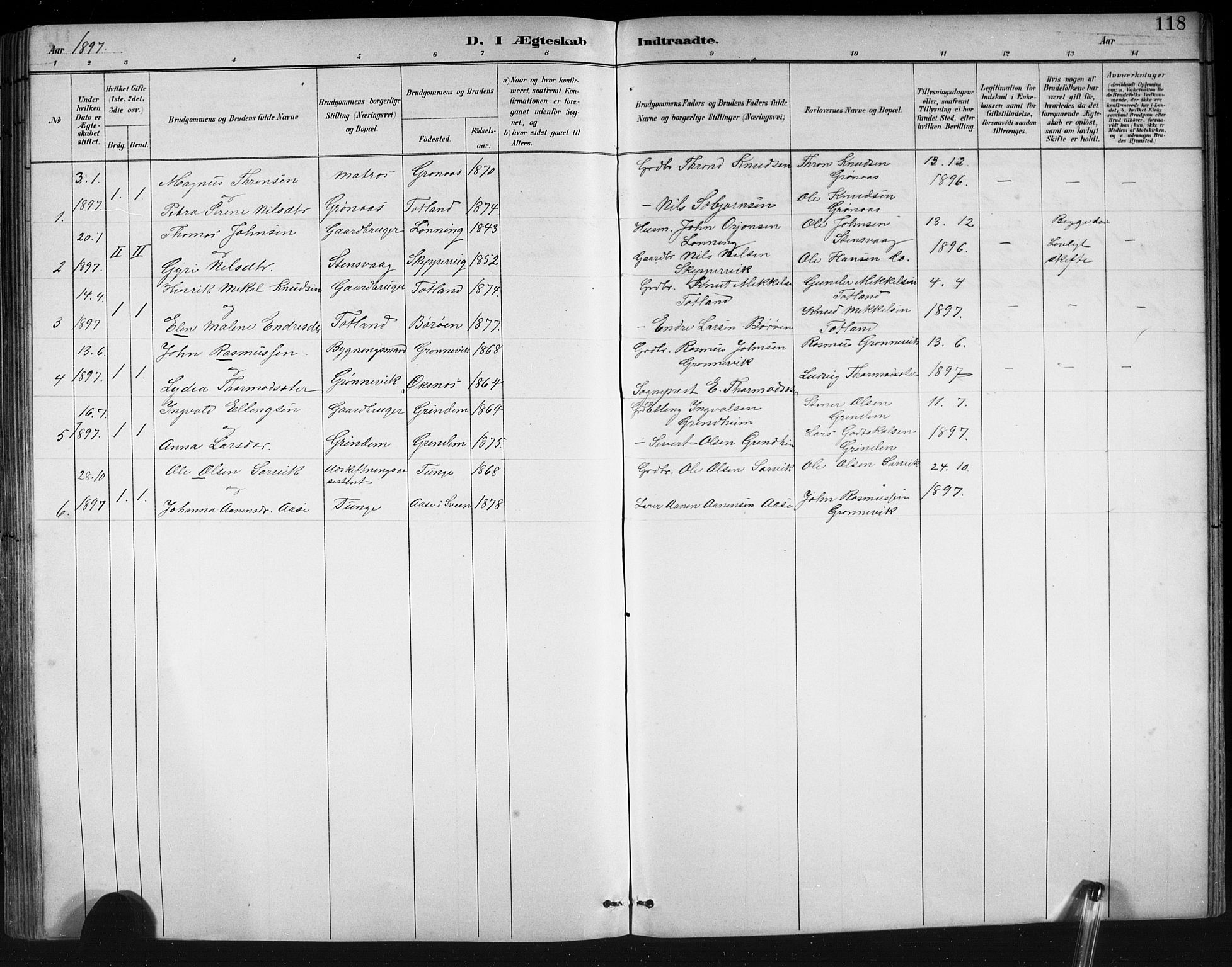Finnås sokneprestembete, SAB/A-99925/H/Ha/Hab/Haba/L0003: Parish register (copy) no. A 3, 1883-1900, p. 118
