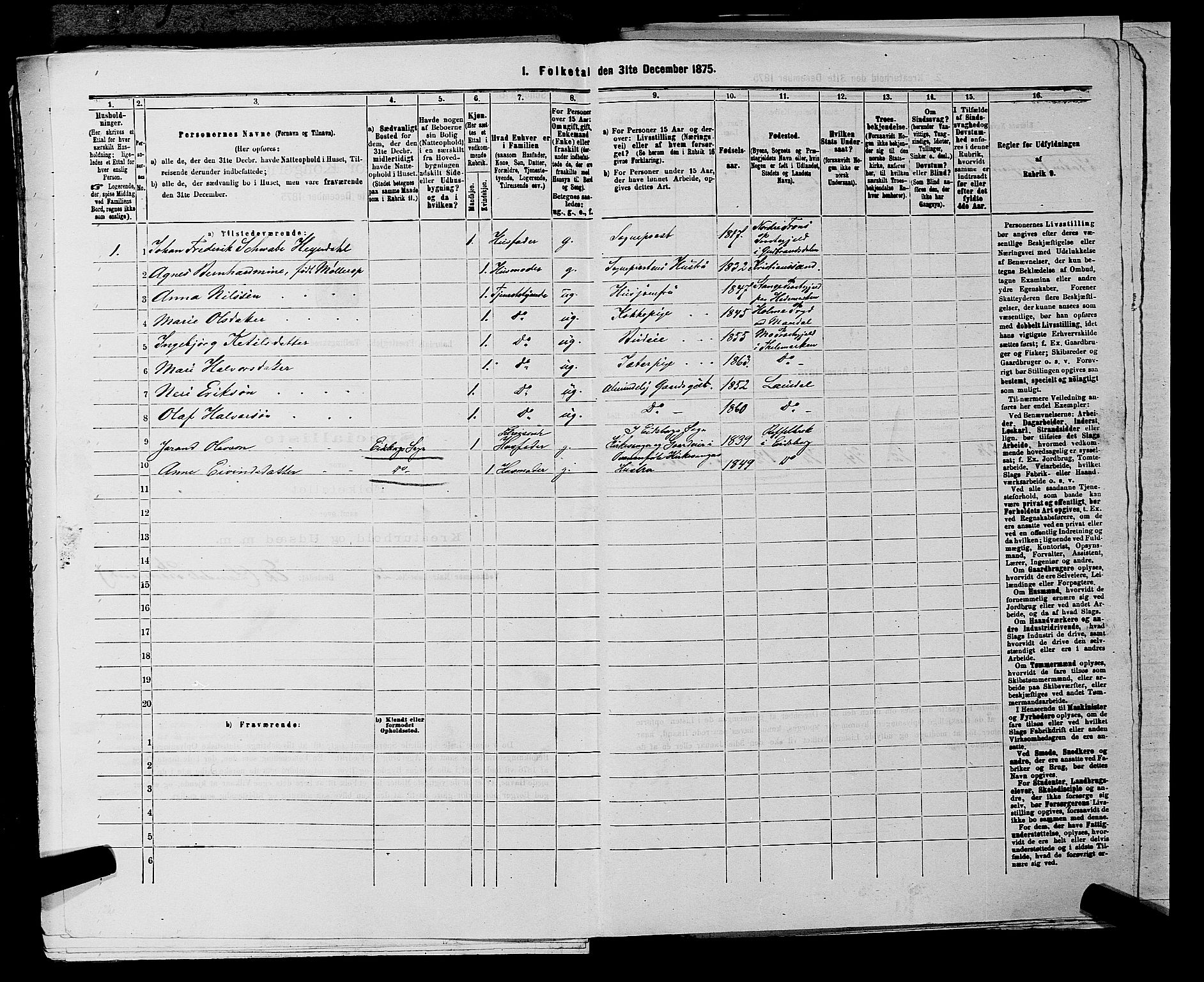 SAKO, 1875 census for 0833P Lårdal, 1875, p. 209