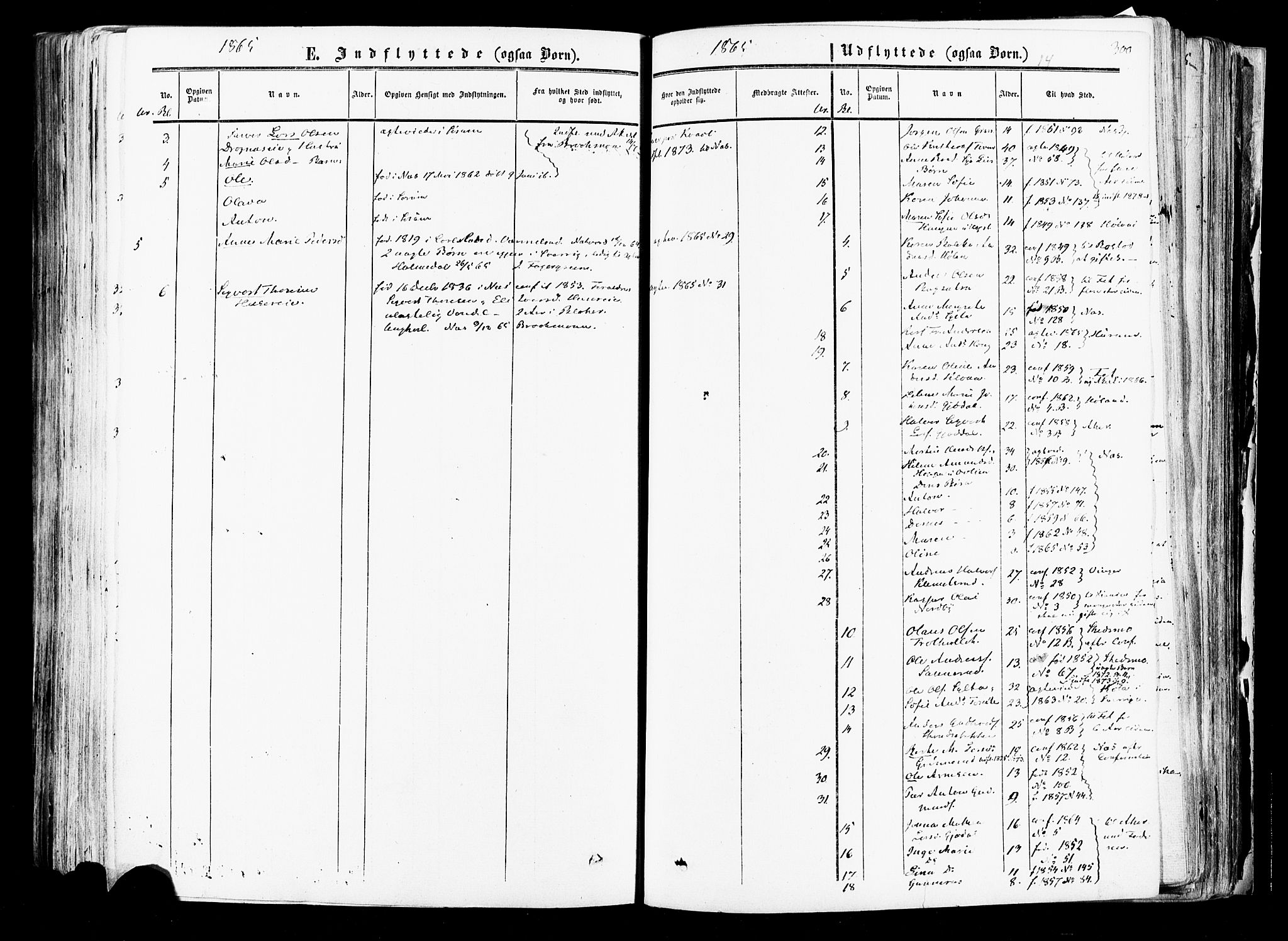 Aurskog prestekontor Kirkebøker, AV/SAO-A-10304a/F/Fa/L0007: Parish register (official) no. I 7, 1854-1877, p. 300