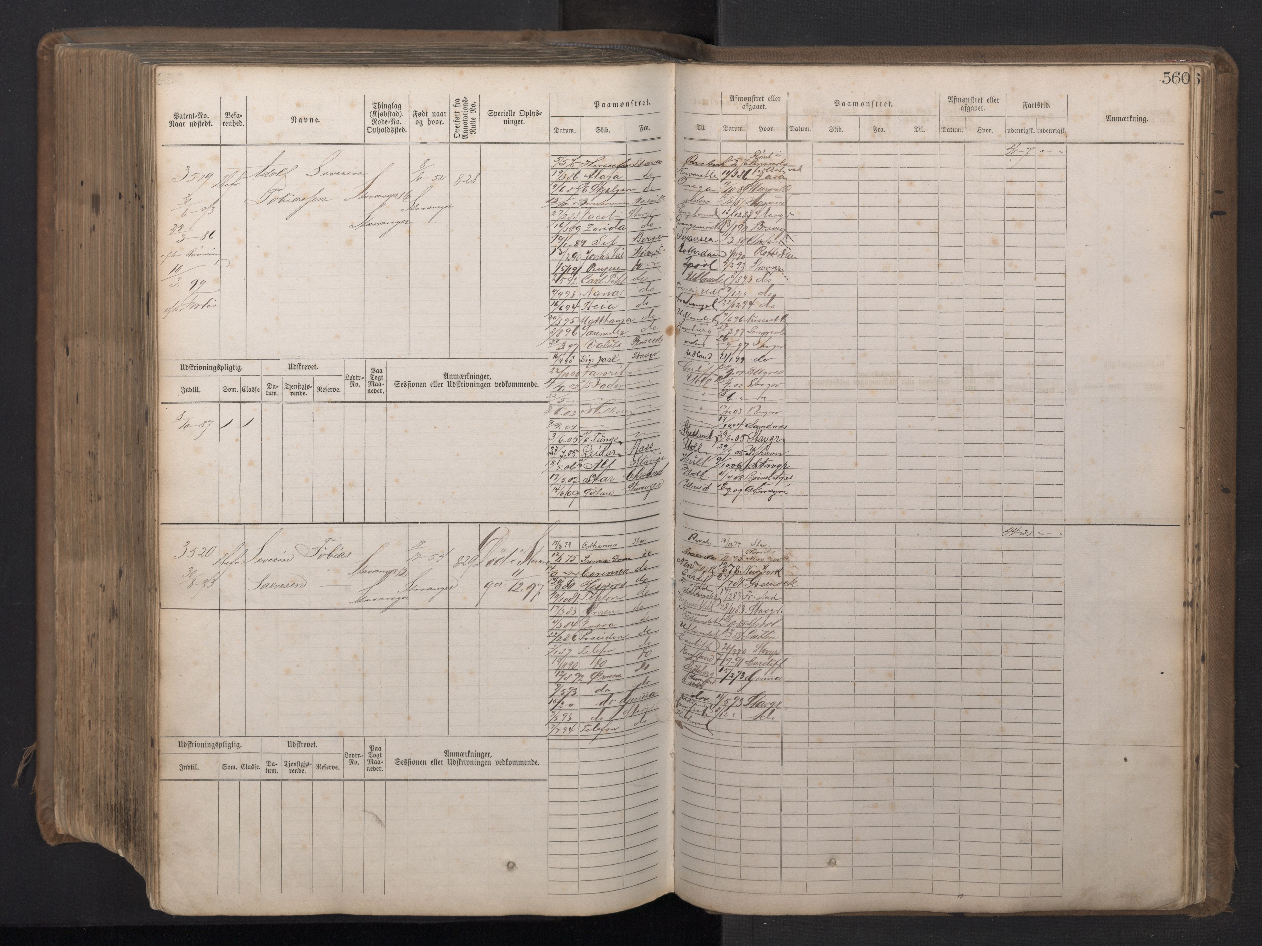 Stavanger sjømannskontor, AV/SAST-A-102006/F/Fb/Fbb/L0018: Sjøfartshovedrulle patnentnr. 2402-3602 (dublett), 1869, p. 564