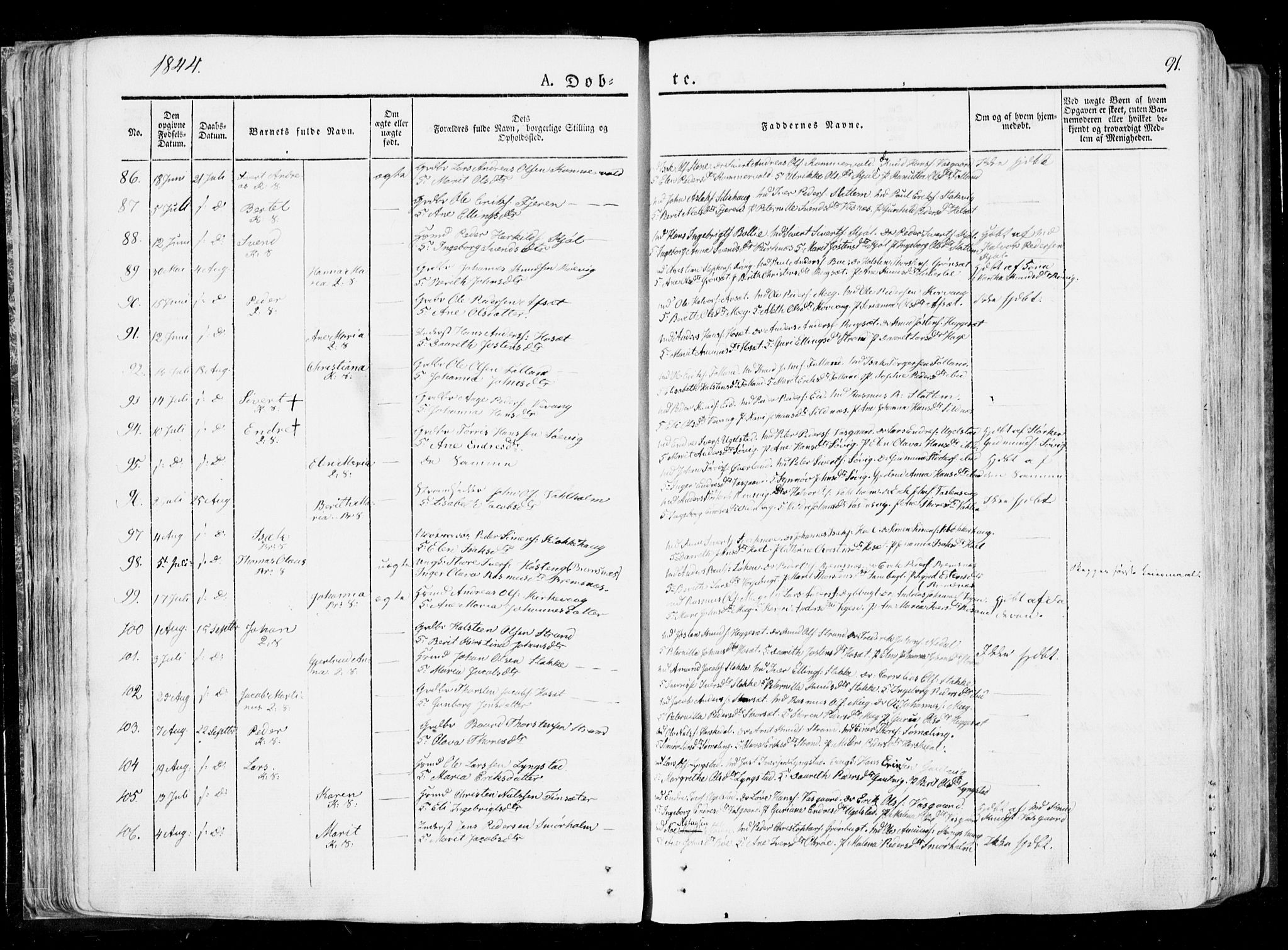 Ministerialprotokoller, klokkerbøker og fødselsregistre - Møre og Romsdal, AV/SAT-A-1454/568/L0803: Parish register (official) no. 568A10, 1830-1853, p. 91