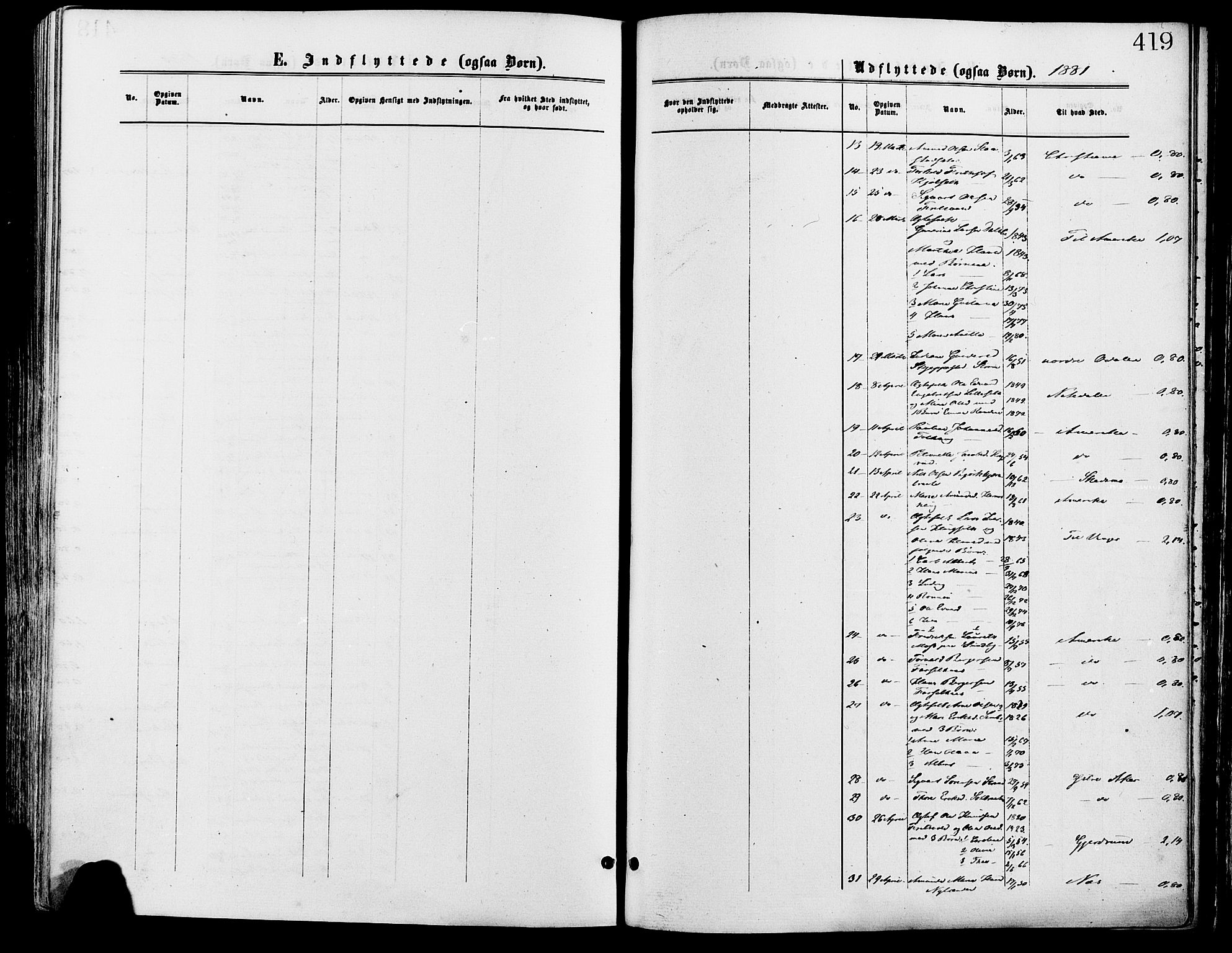 Sør-Odal prestekontor, AV/SAH-PREST-030/H/Ha/Haa/L0005: Parish register (official) no. 5, 1876-1885, p. 419