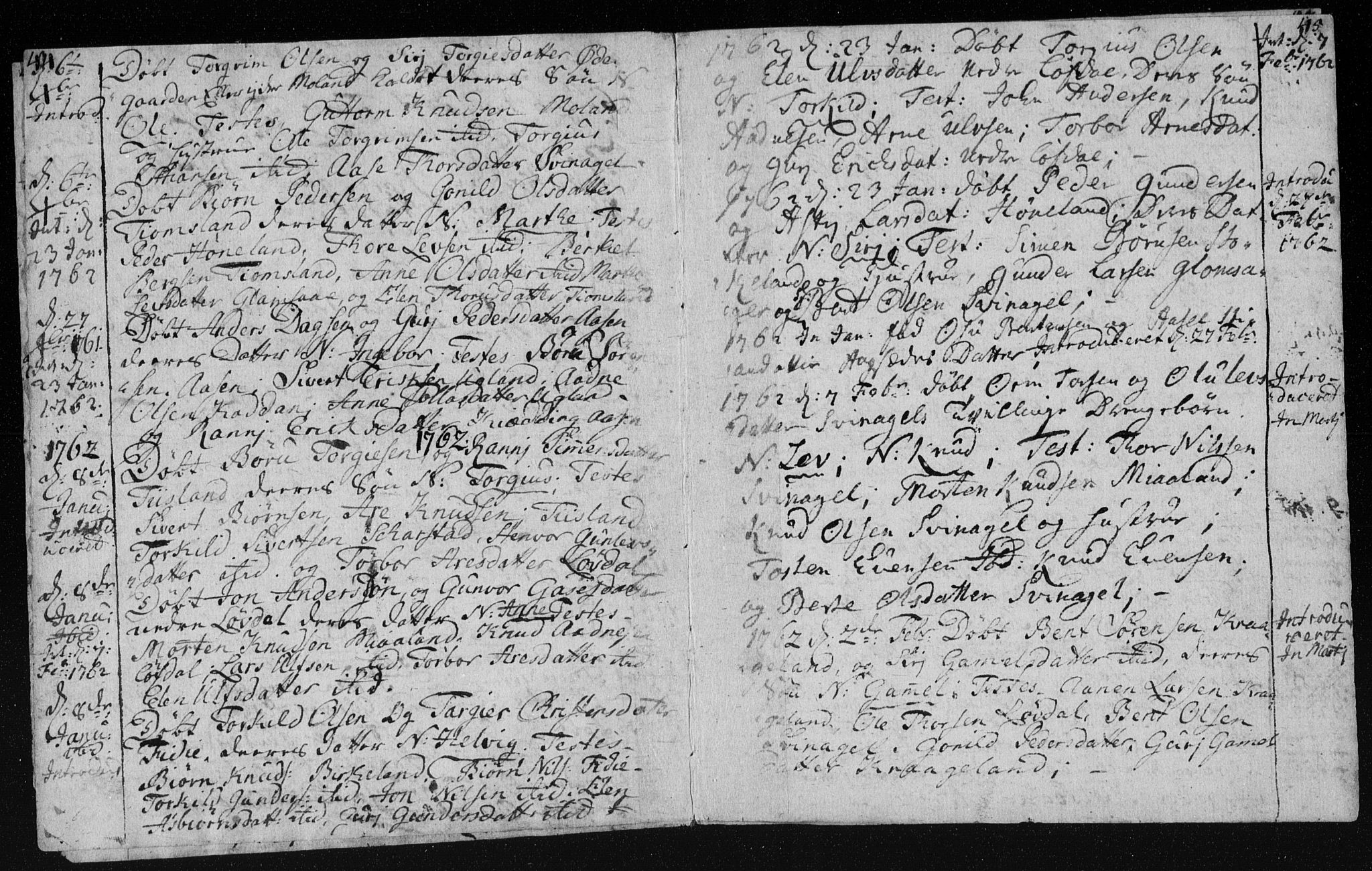 Holum sokneprestkontor, AV/SAK-1111-0022/F/Fa/Fab/L0003: Parish register (official) no. A 3, 1752-1774, p. 44-45