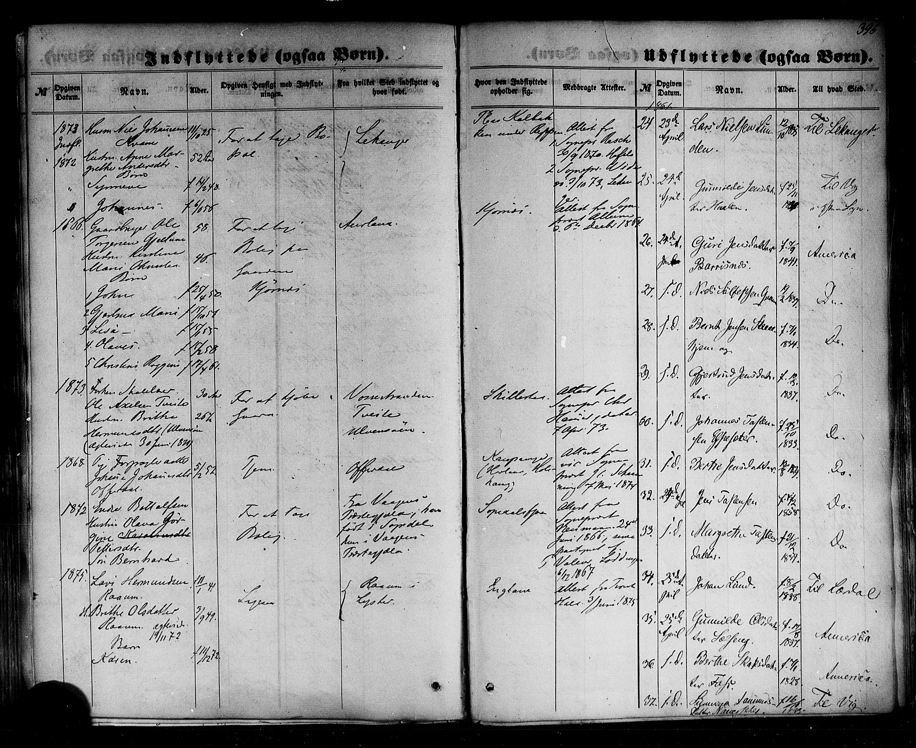 Sogndal sokneprestembete, SAB/A-81301/H/Haa/Haaa/L0013: Parish register (official) no. A 13, 1859-1877, p. 396