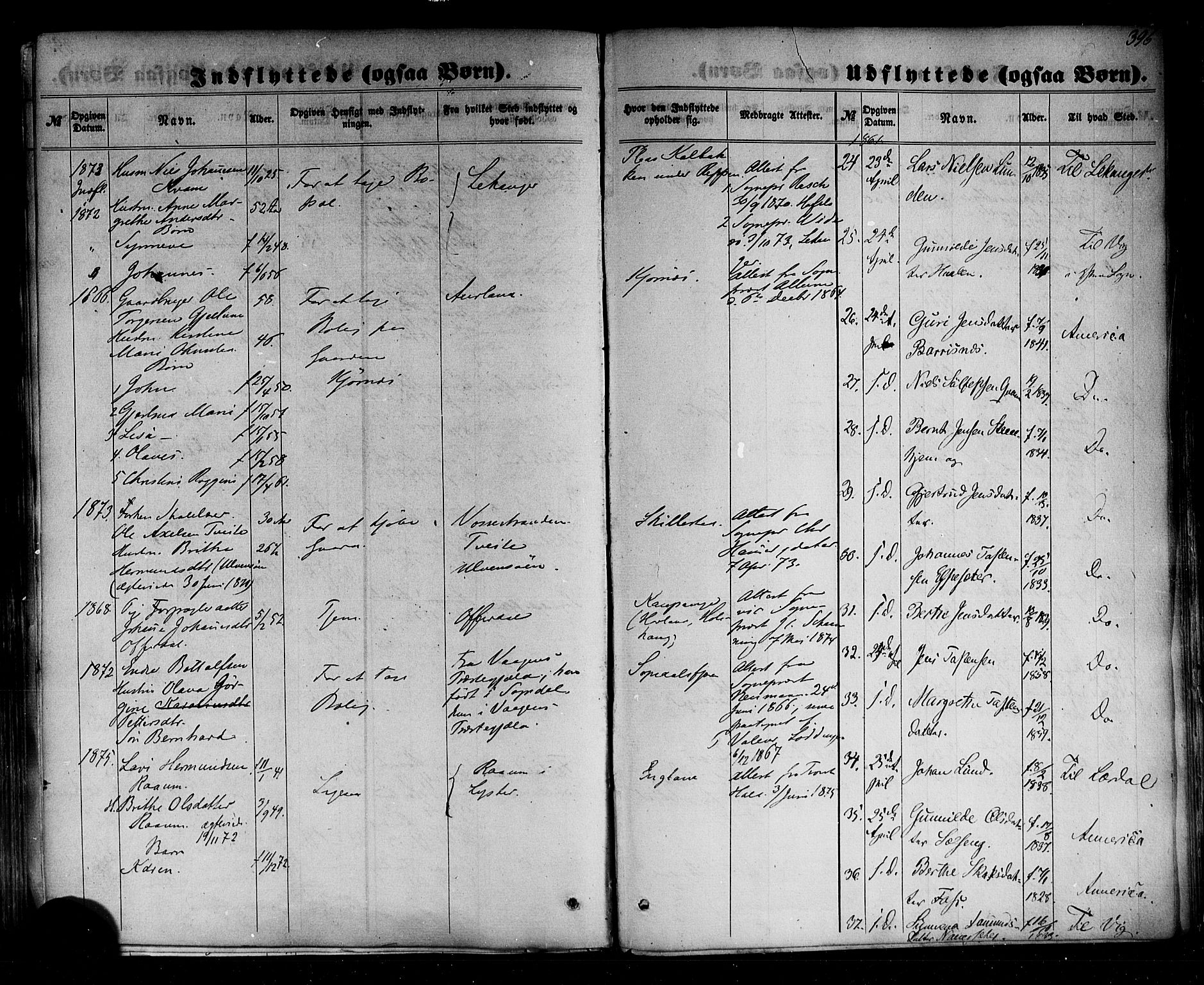 Sogndal sokneprestembete, AV/SAB-A-81301/H/Haa/Haaa/L0013: Parish register (official) no. A 13, 1859-1877, p. 396