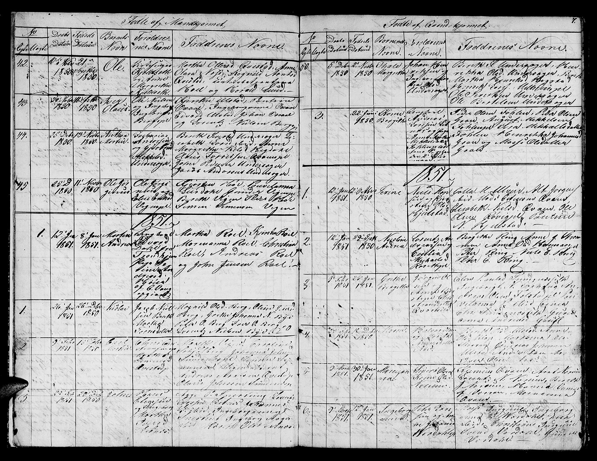 Ministerialprotokoller, klokkerbøker og fødselsregistre - Nord-Trøndelag, SAT/A-1458/730/L0299: Parish register (copy) no. 730C02, 1849-1871, p. 7