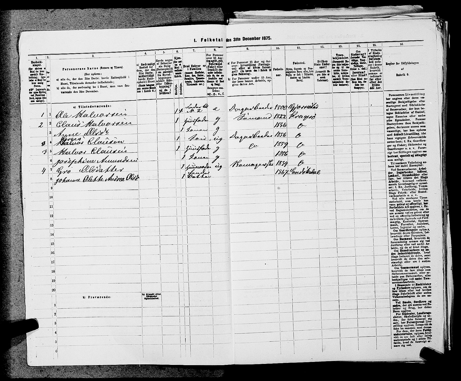 SAKO, 1875 census for 0816P Sannidal, 1875, p. 1314